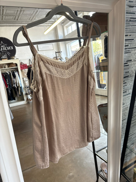 Cabi Size M Taupe velvet Top