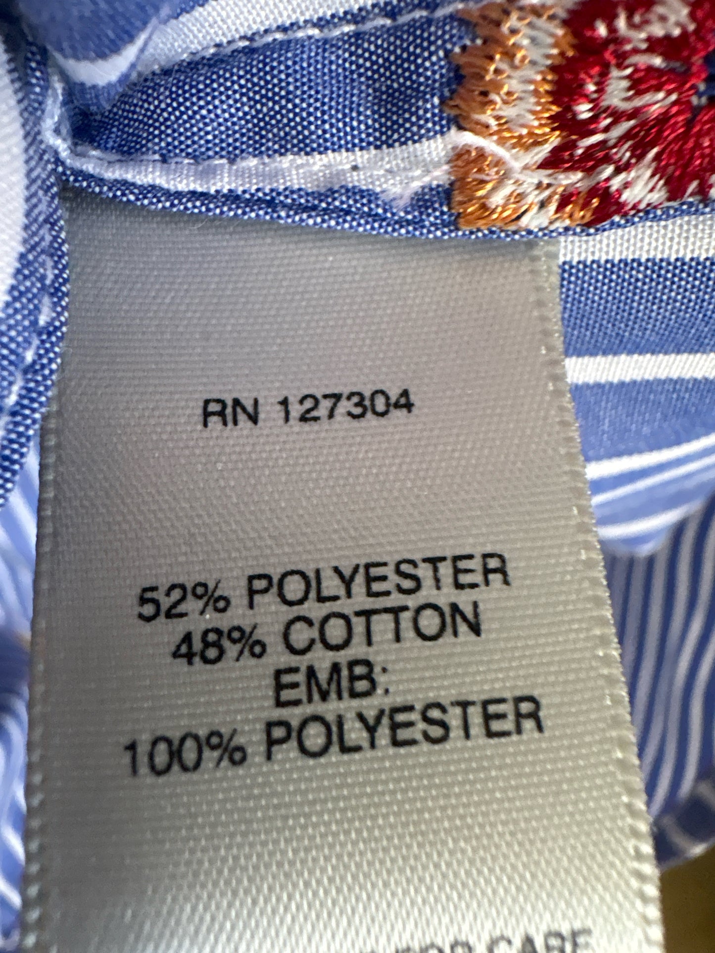 John Mark Size M blue + multi Stripe/Floral Top