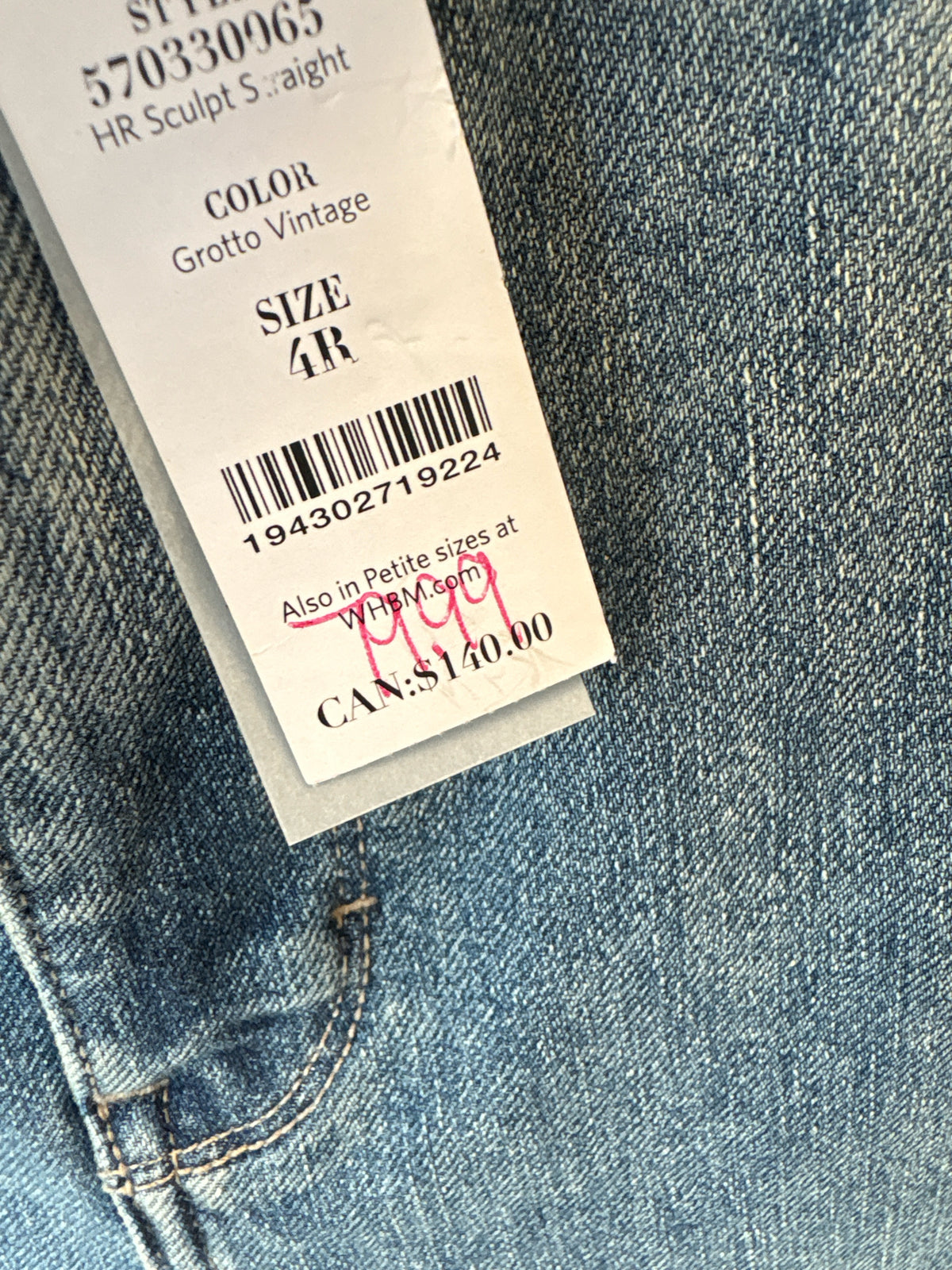 White House Black Market Size 4 Denim Jeans