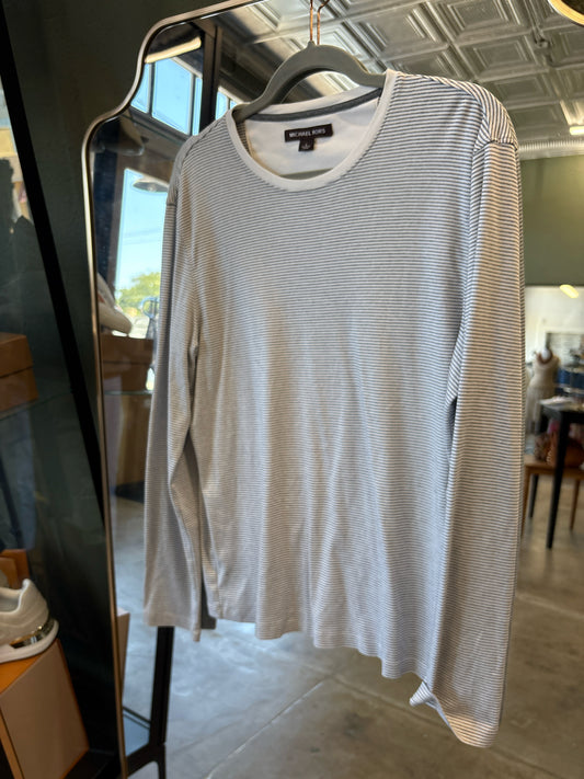 MICHAEL KORS Size L White + Gray Top