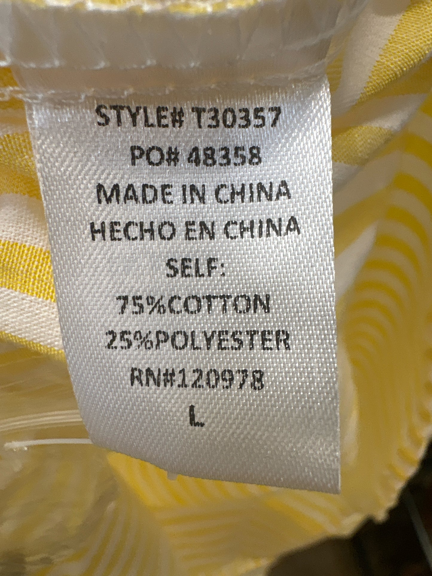 entro Size L Yellow/White Top