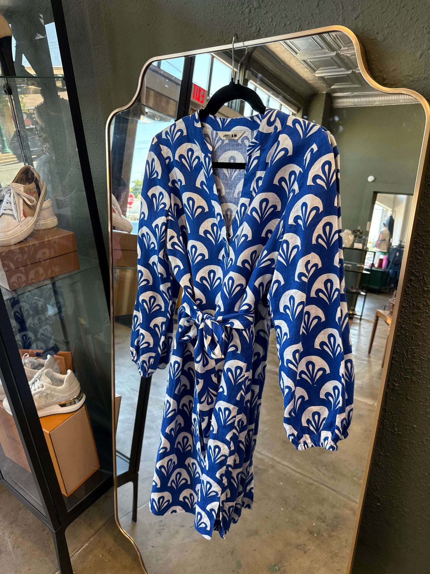 Boden Size 6L Blue/White Dress