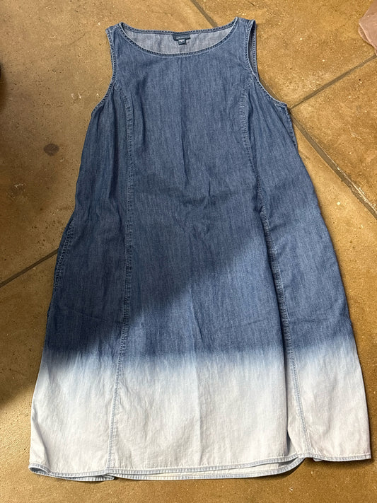 J Jill Size M Denim/White Sleeveless Dress