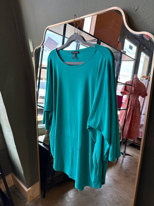 EILEEN FISHER Size M Teal Top