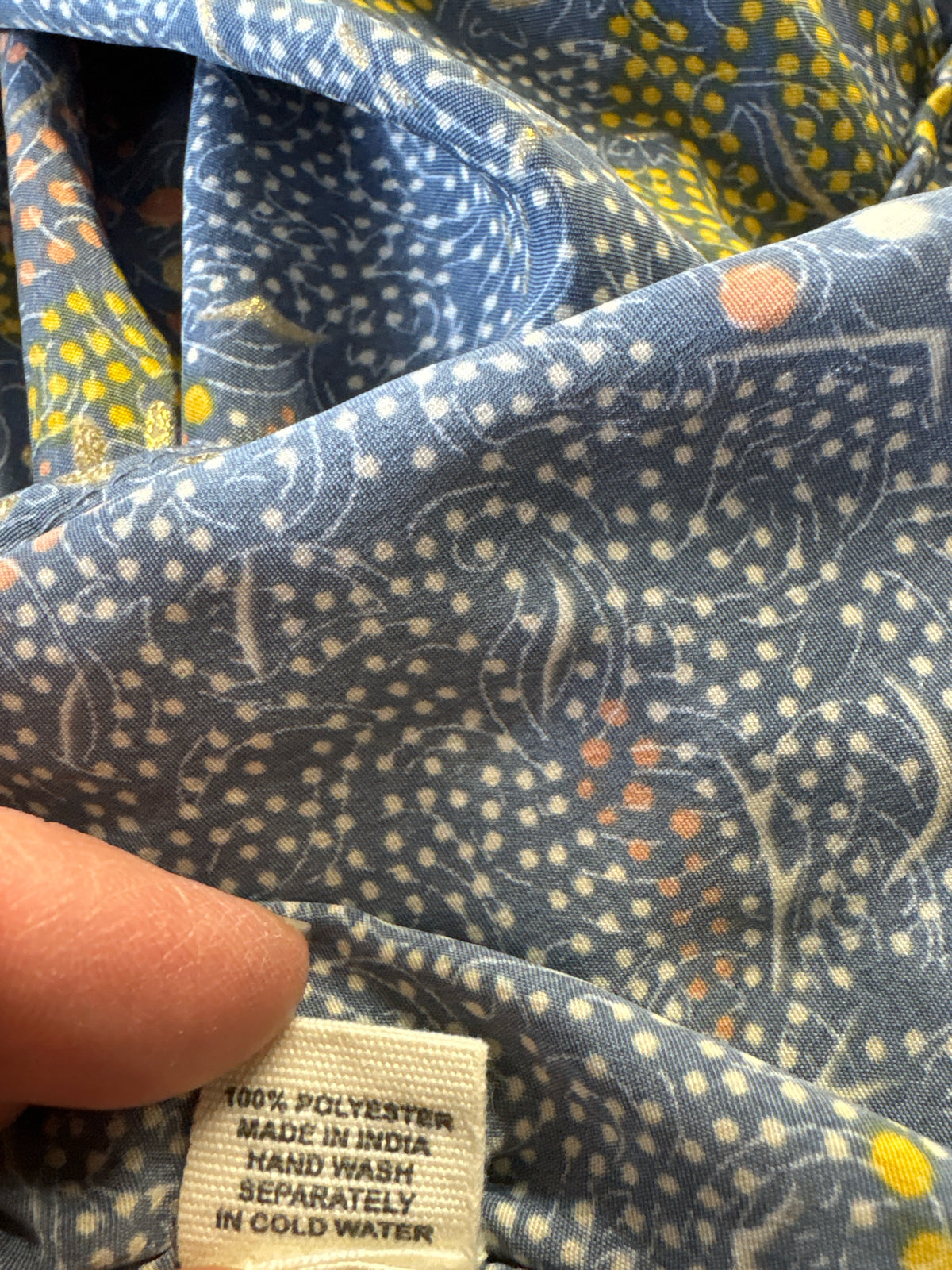 Paani Size S Blue Print Pants