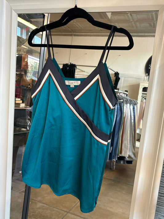 LOFT Size S Teal/multi spagetti strap Top