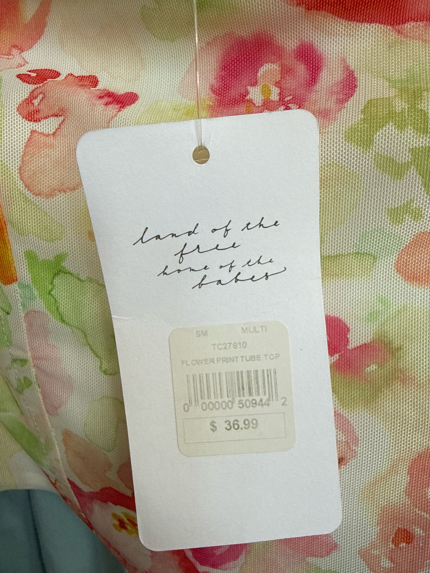 American Threads Size S Pink/Green Top