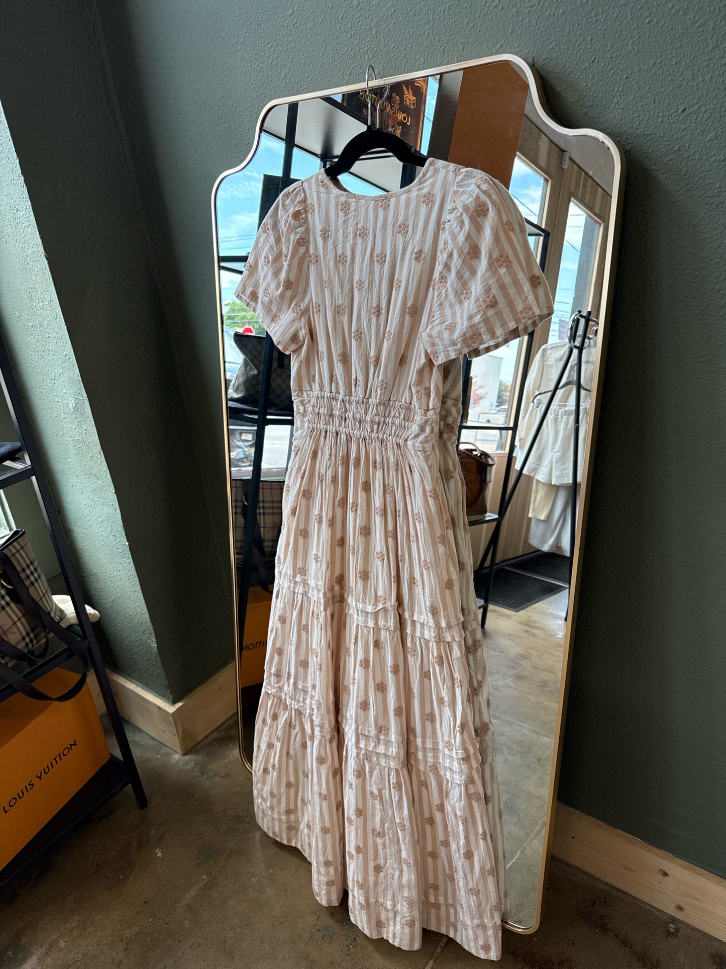 Anthropologie Size XS Cream/Brown Dress