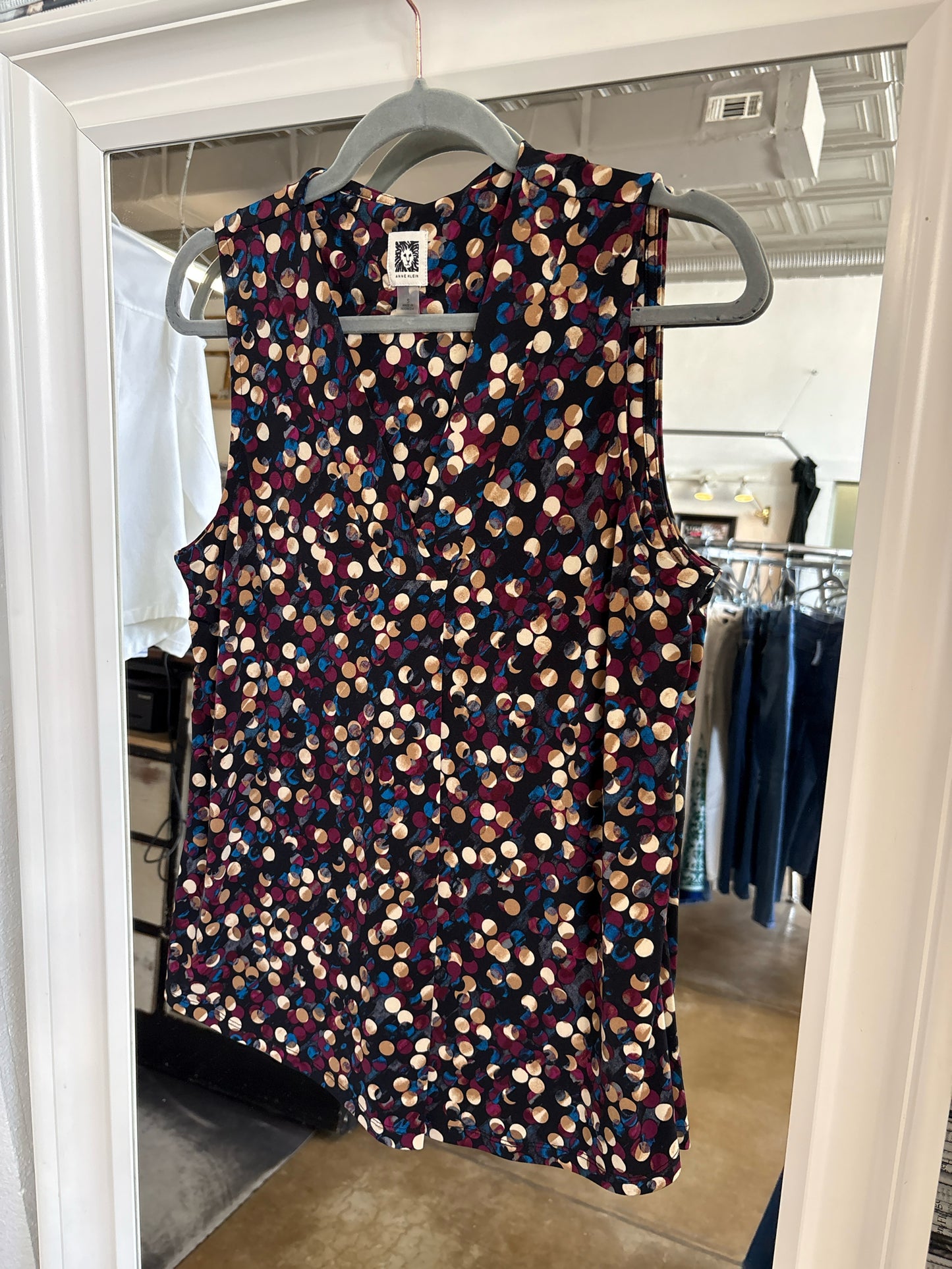 Anne Klein Size S multi Polka Dot Top