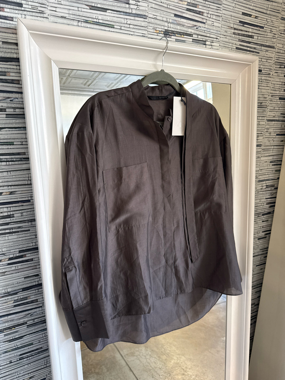 ZARA Size L Brown Top