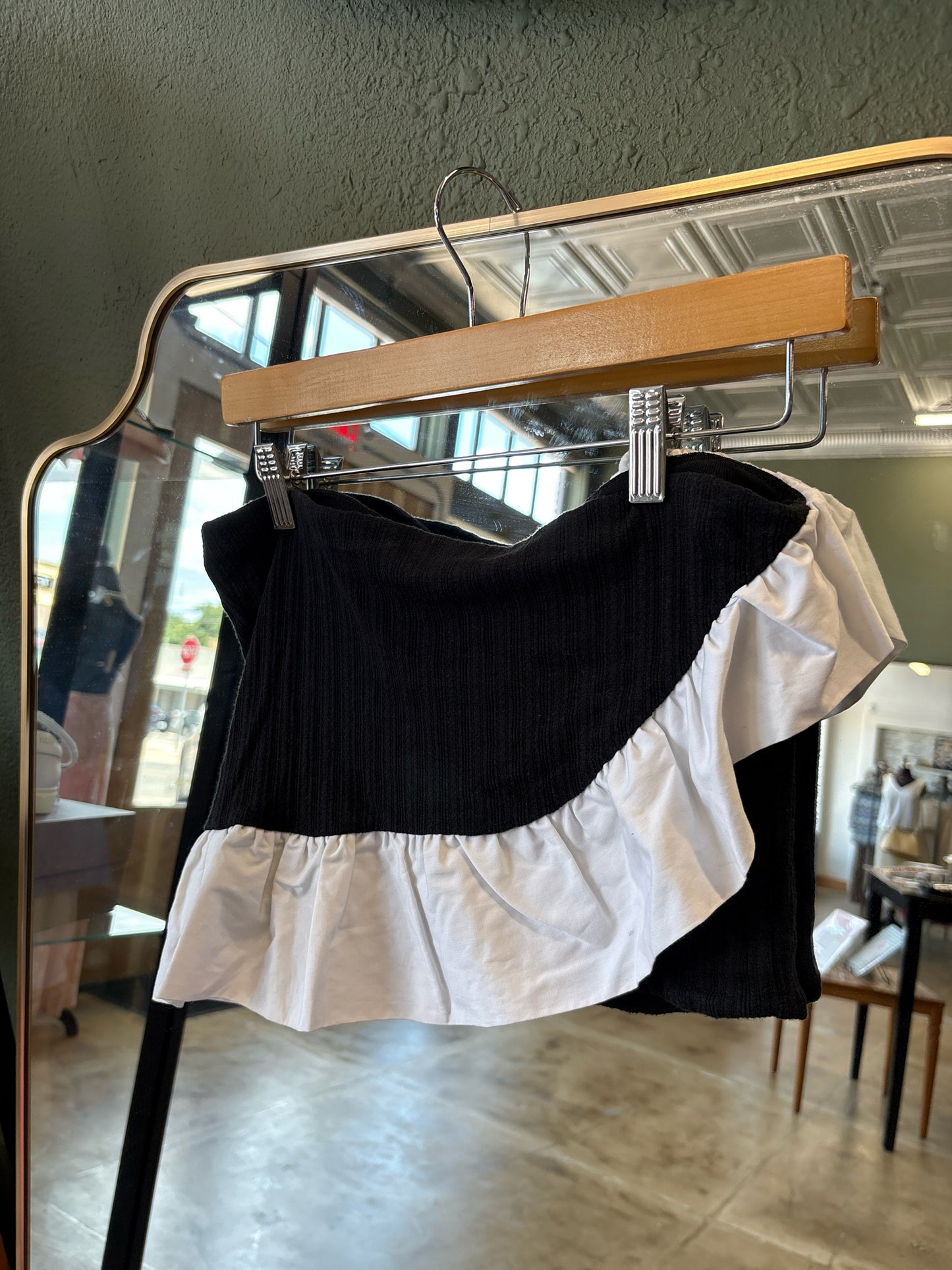 free people Size M Black & White Top