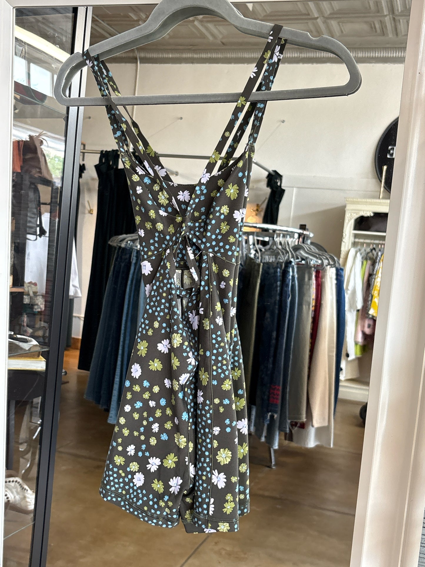 Aerie Size XXS Brown/Multi Flowers Romper