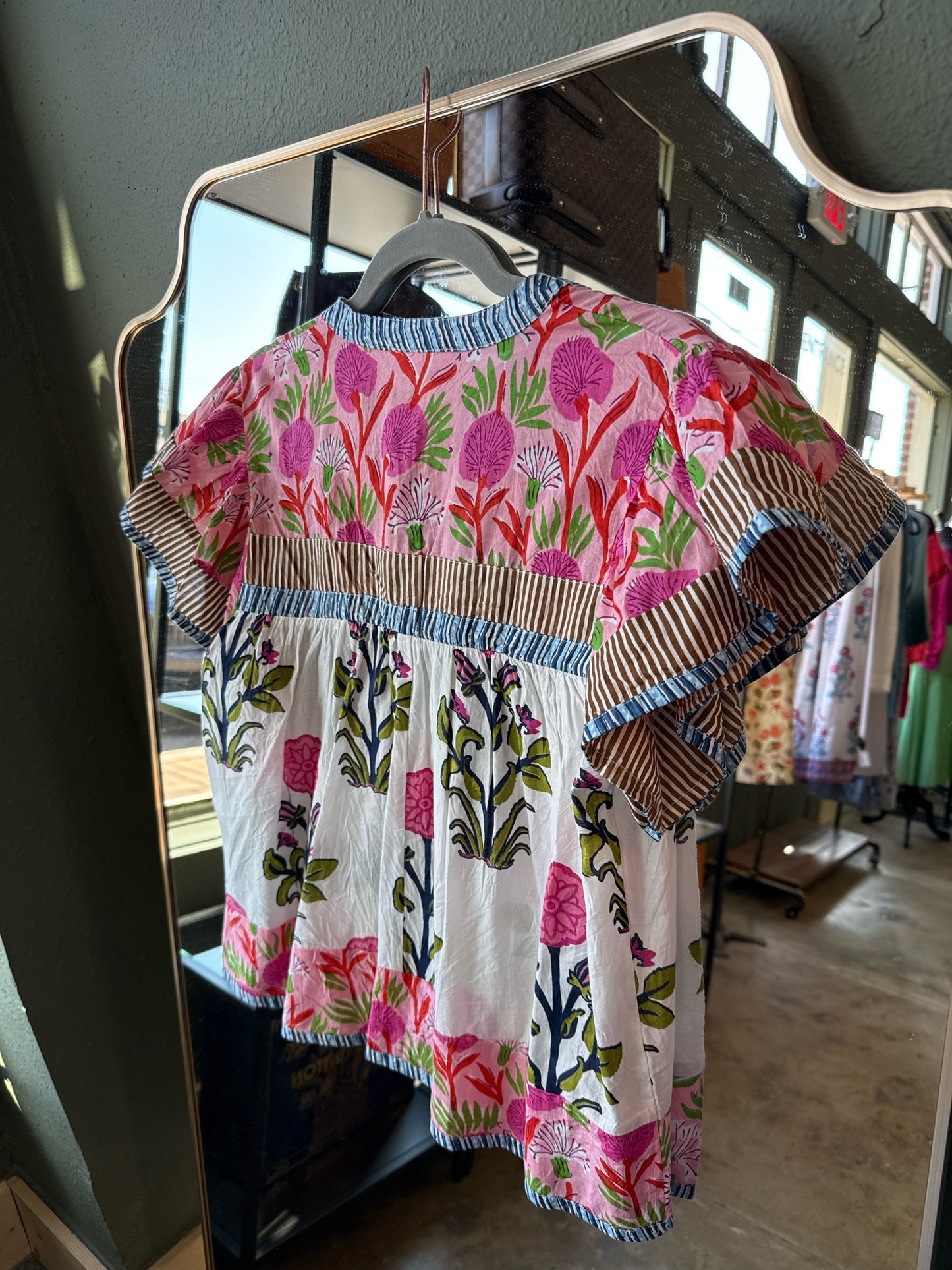 THML Size S Cream/Pink Top