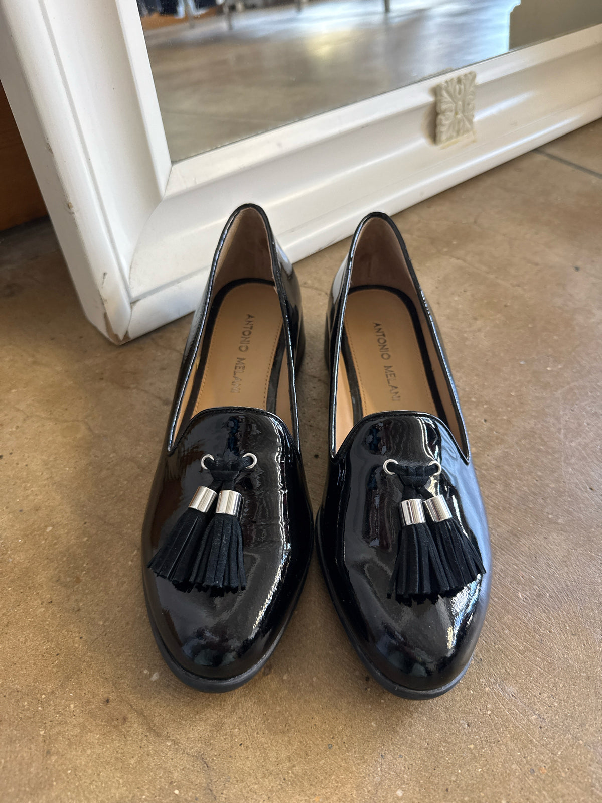 ANTONIO MELANI Shoe Size 6.5 Black Flats