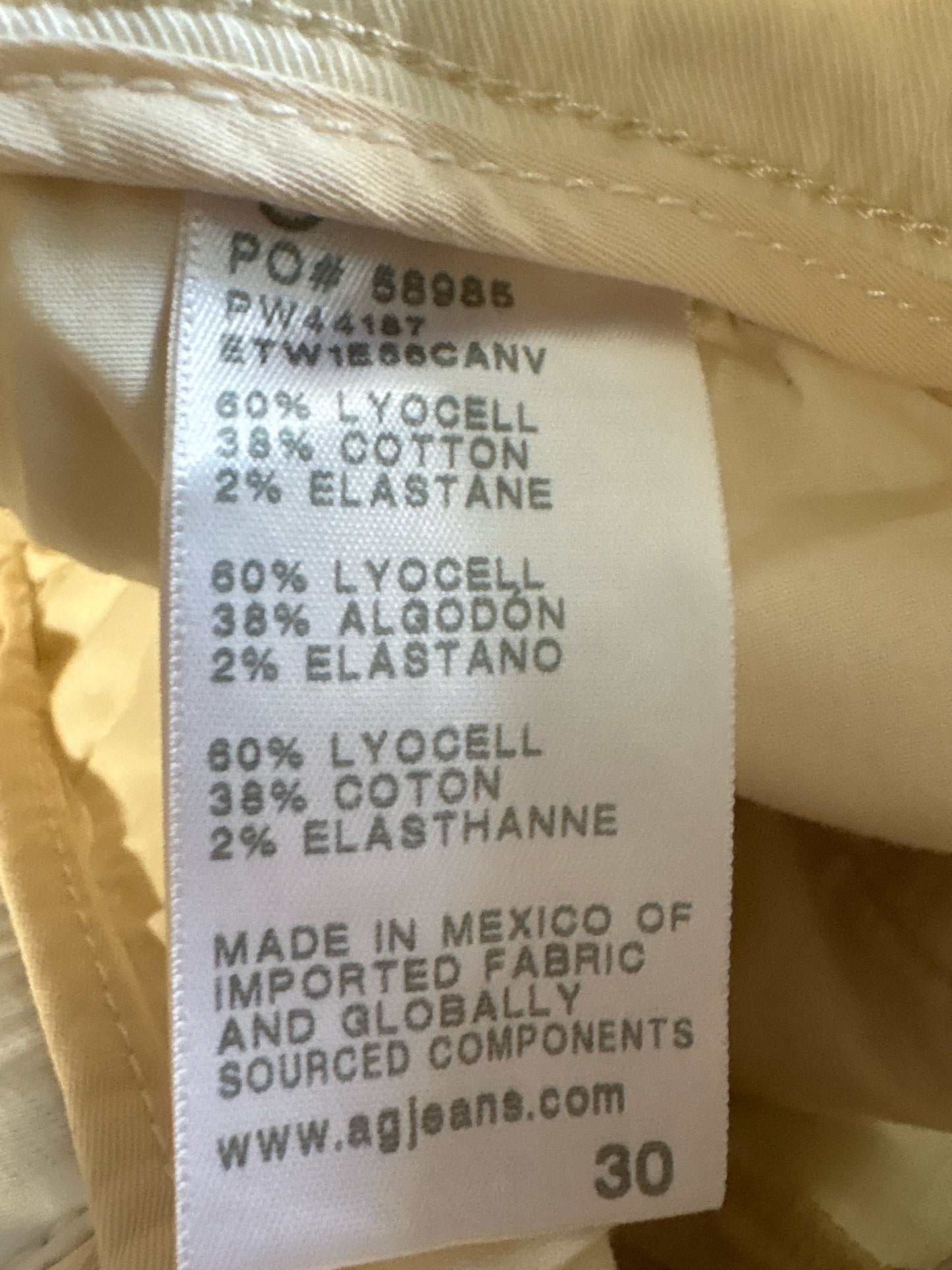 AG Size 30 off white Pants