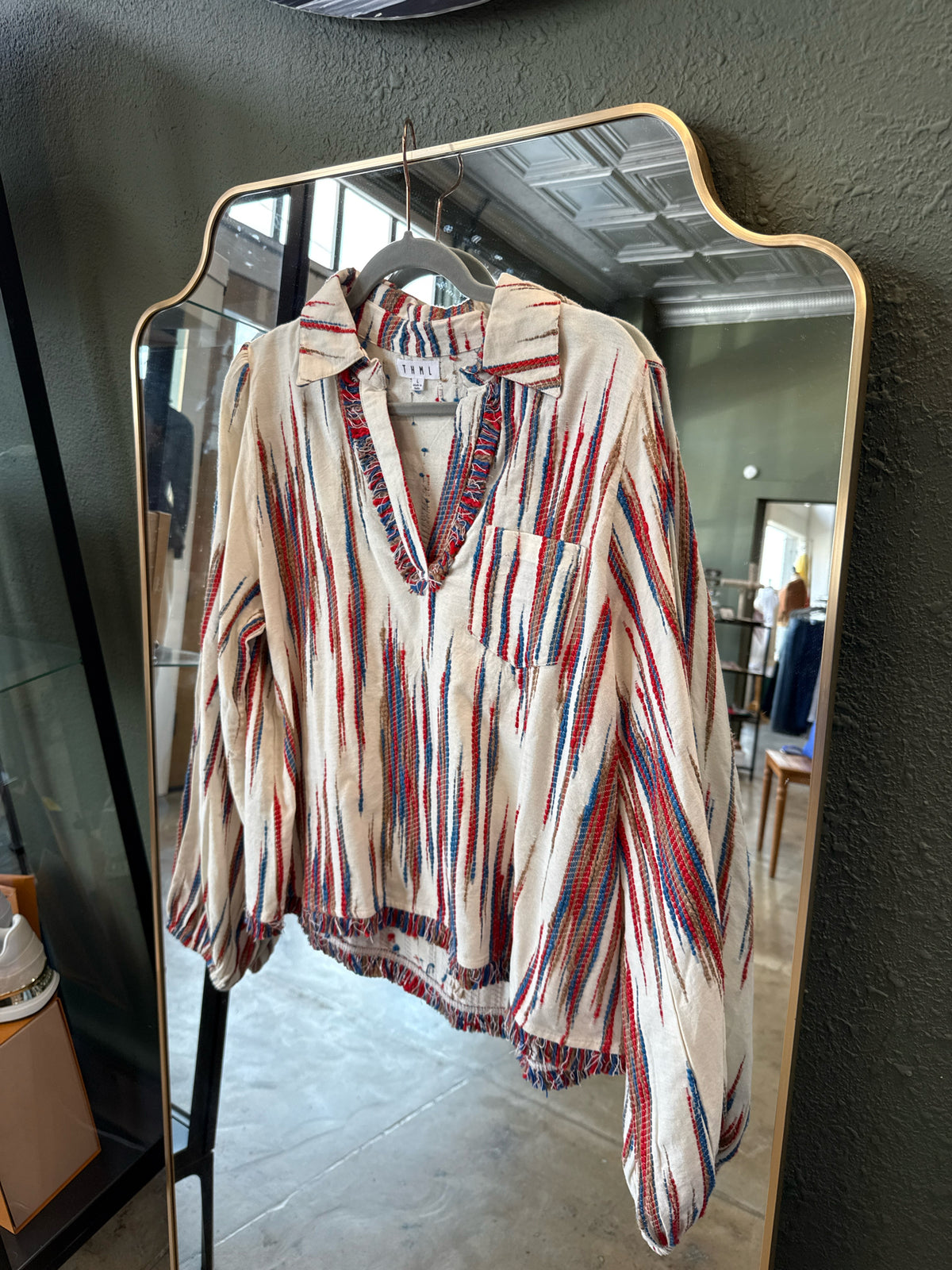 THML Size L Red/Blue Top