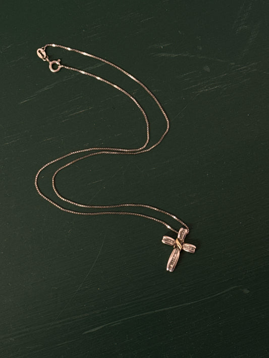 Silver/Multi Cross Necklace