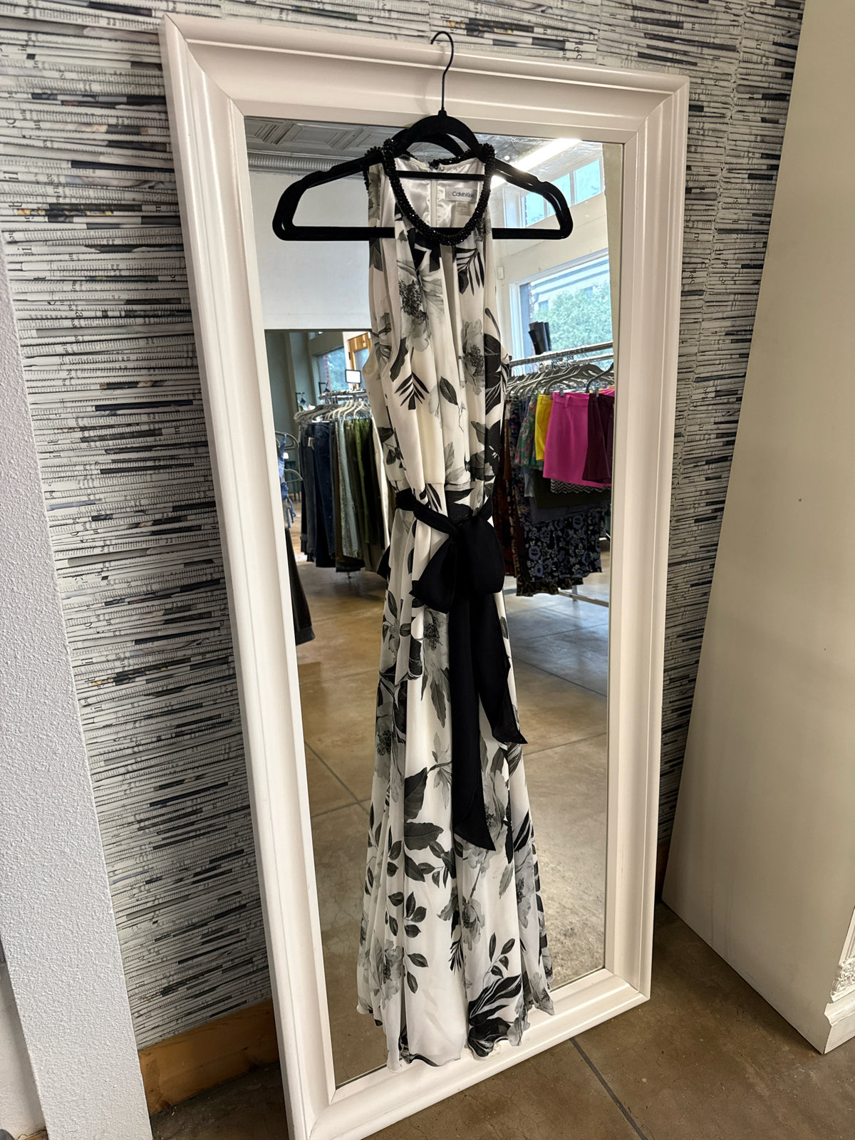 CALVIN KLEIN Size 6 B&W Dress