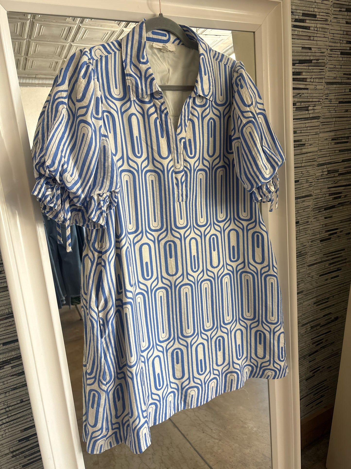 entro Size L Blue/Cream Dress
