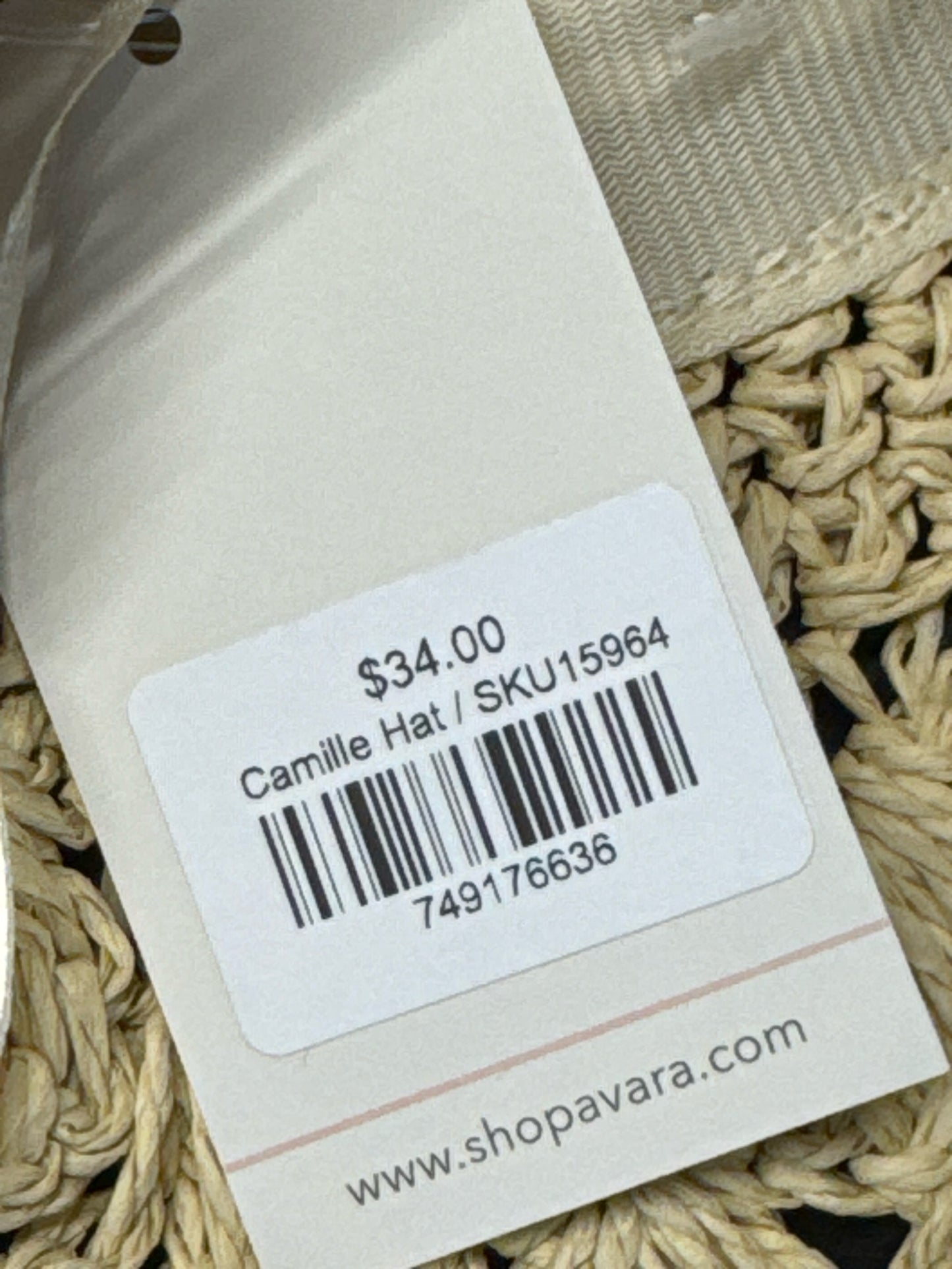 Avara Cream Woven Hat