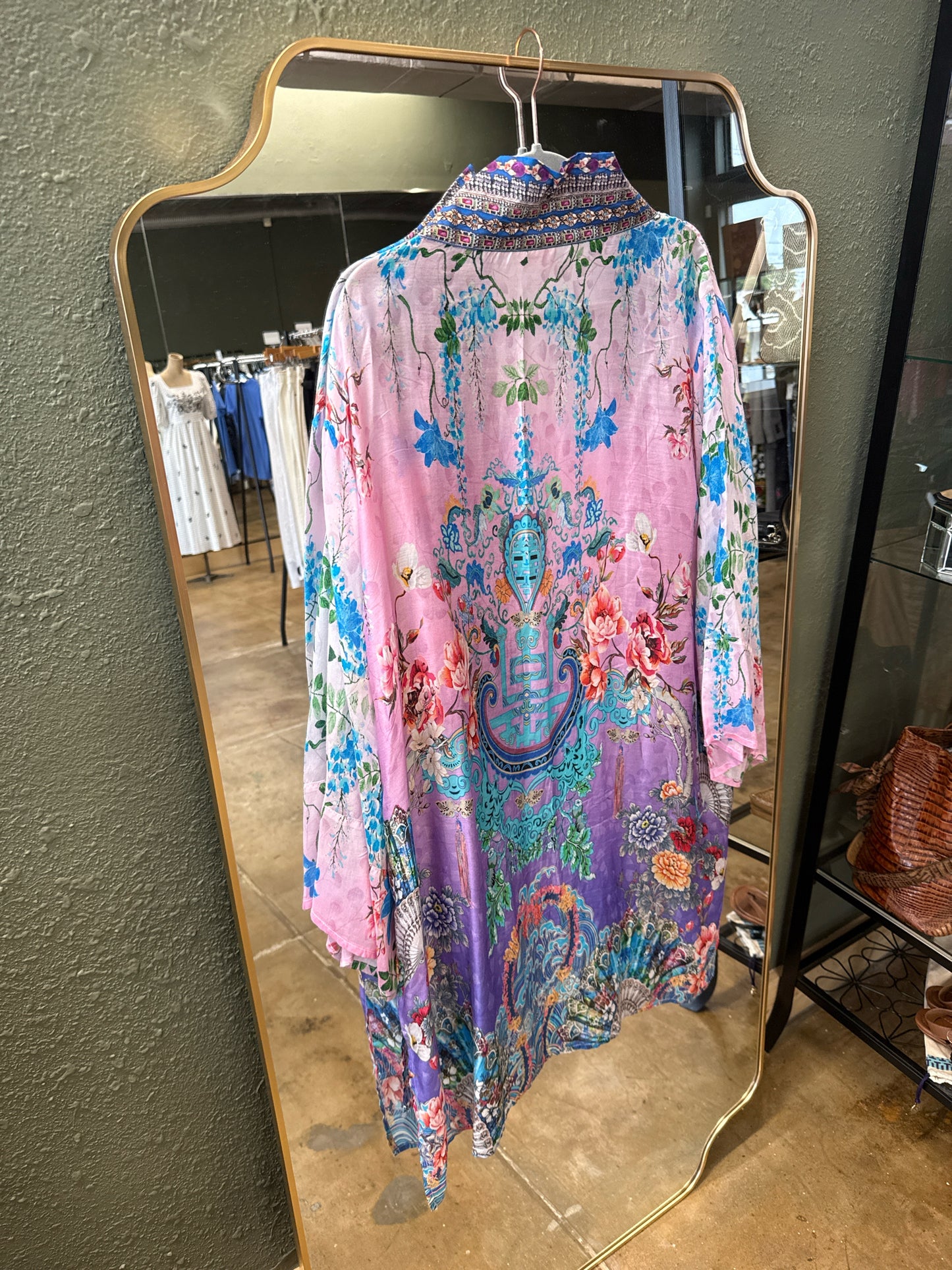 Cienna Size OS Pink/Blue Kimono/Shawl