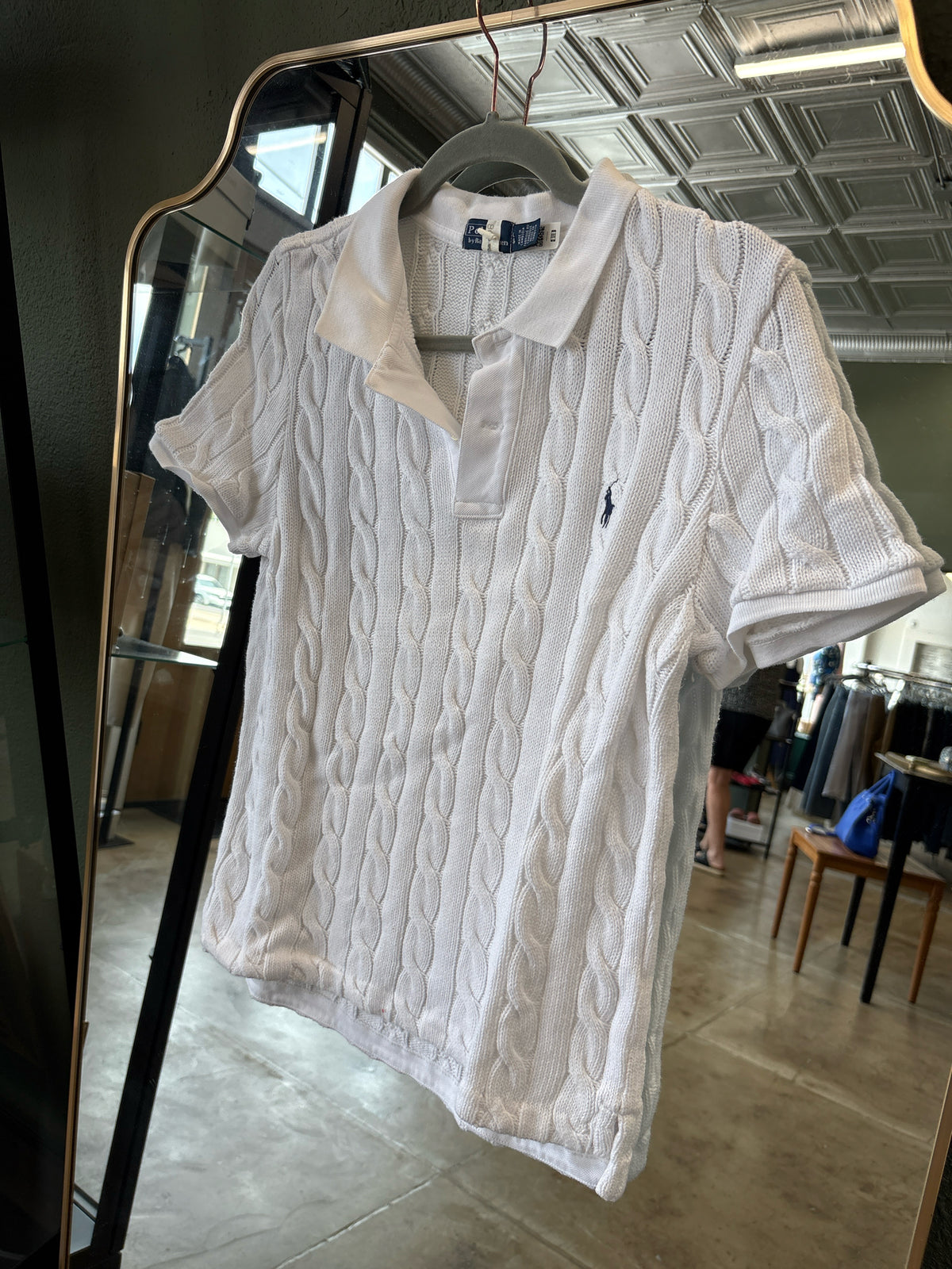 Polo Ralph Lauren Size L White Knit Top