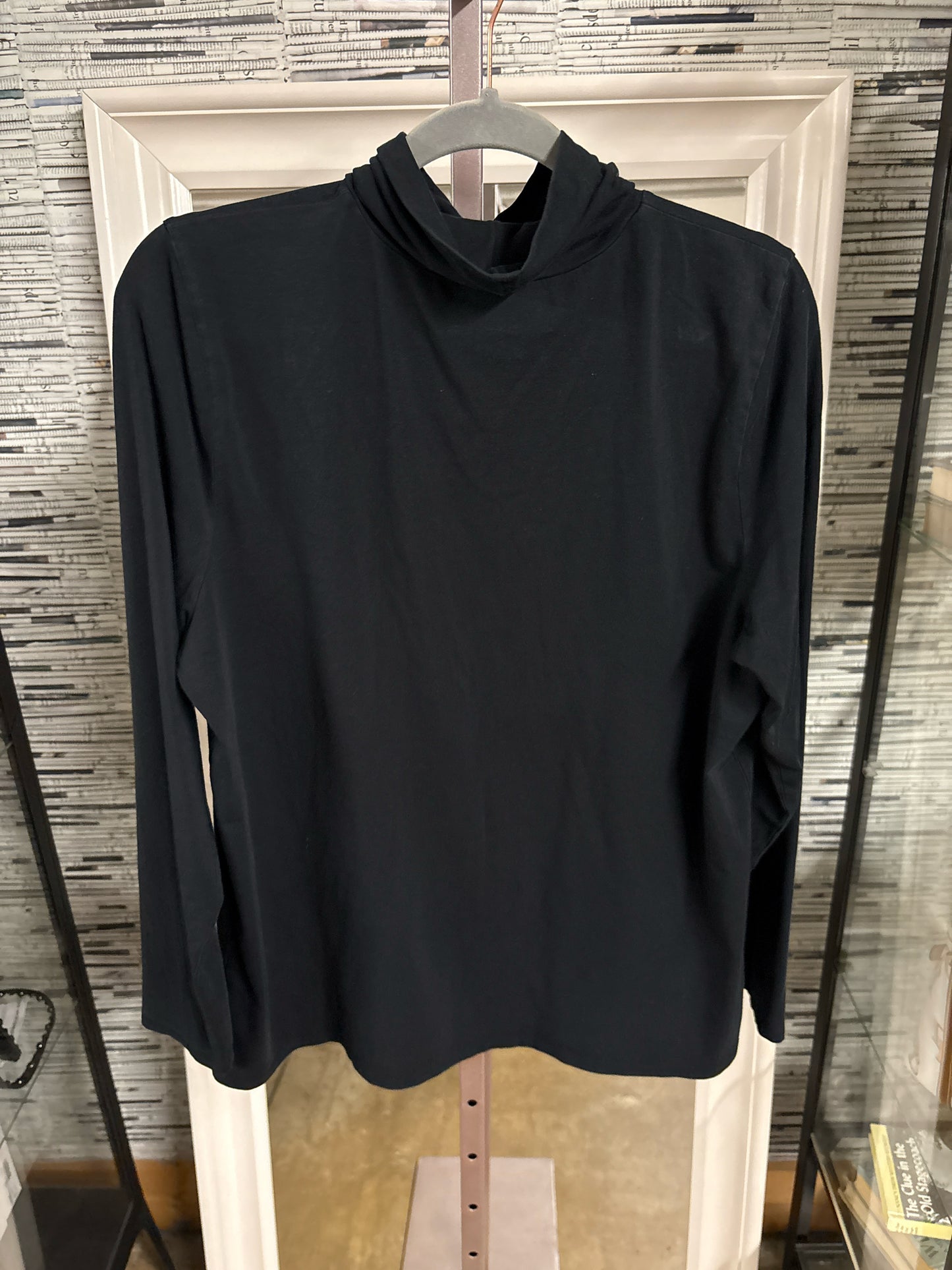 J. JILL Size L Black Mock neck Top