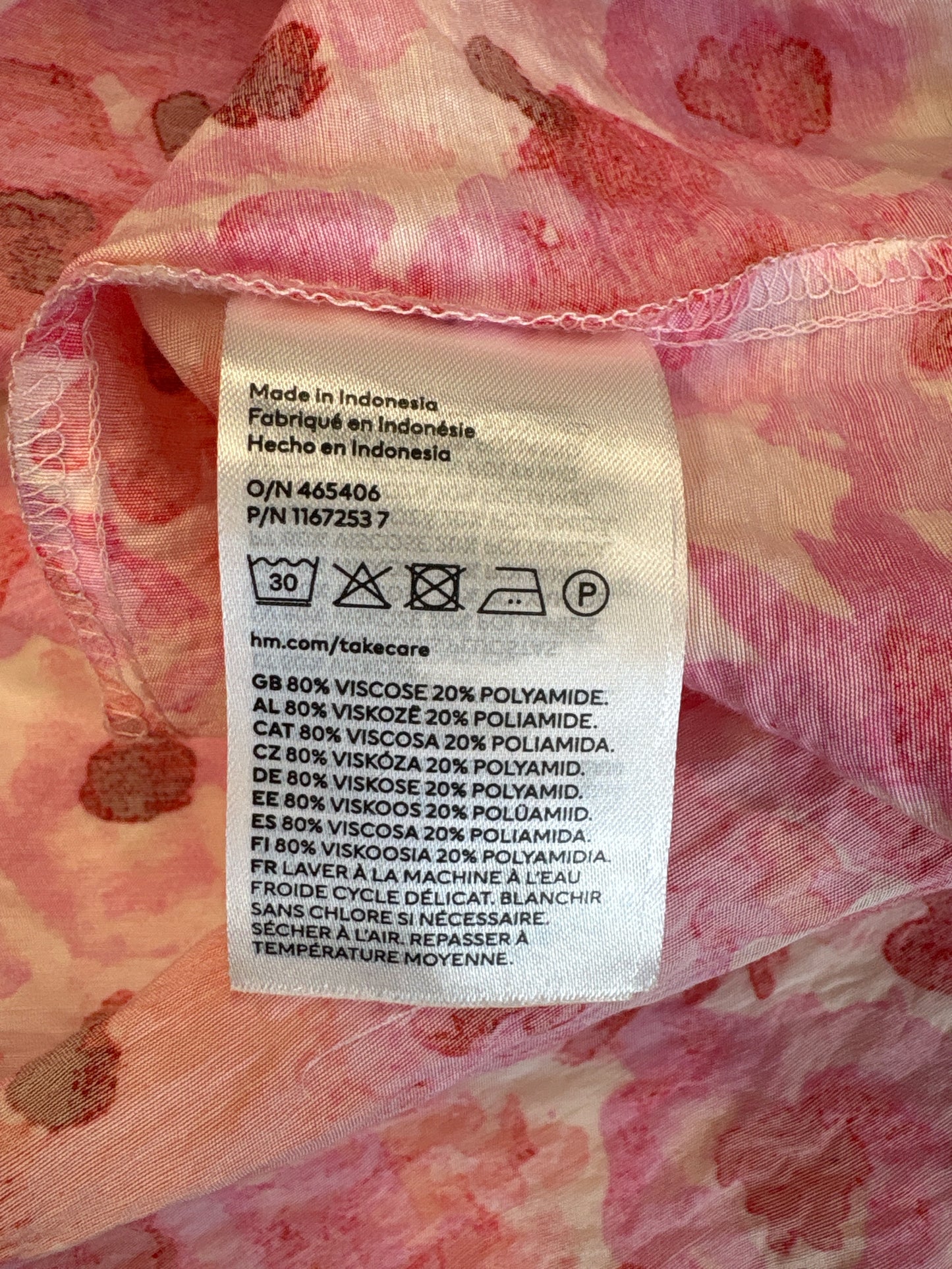 H & M Size XL pink multi Dress