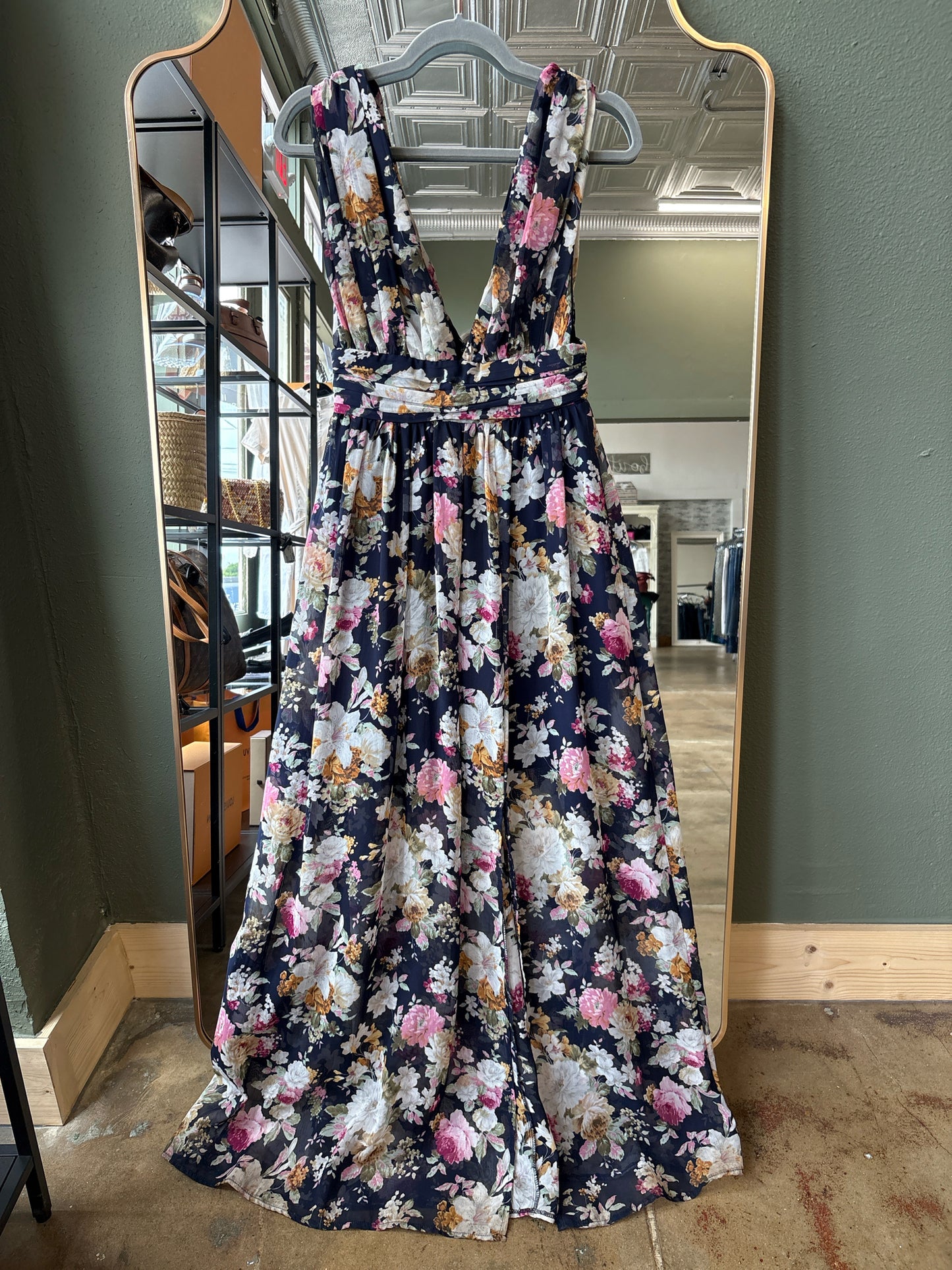 Soieblu Size S navy + multi maxi Dress