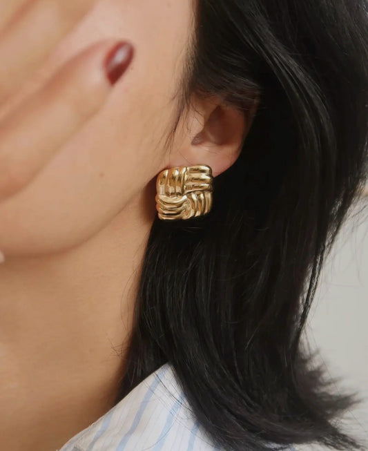 Flanerie Gold Stud Earrings