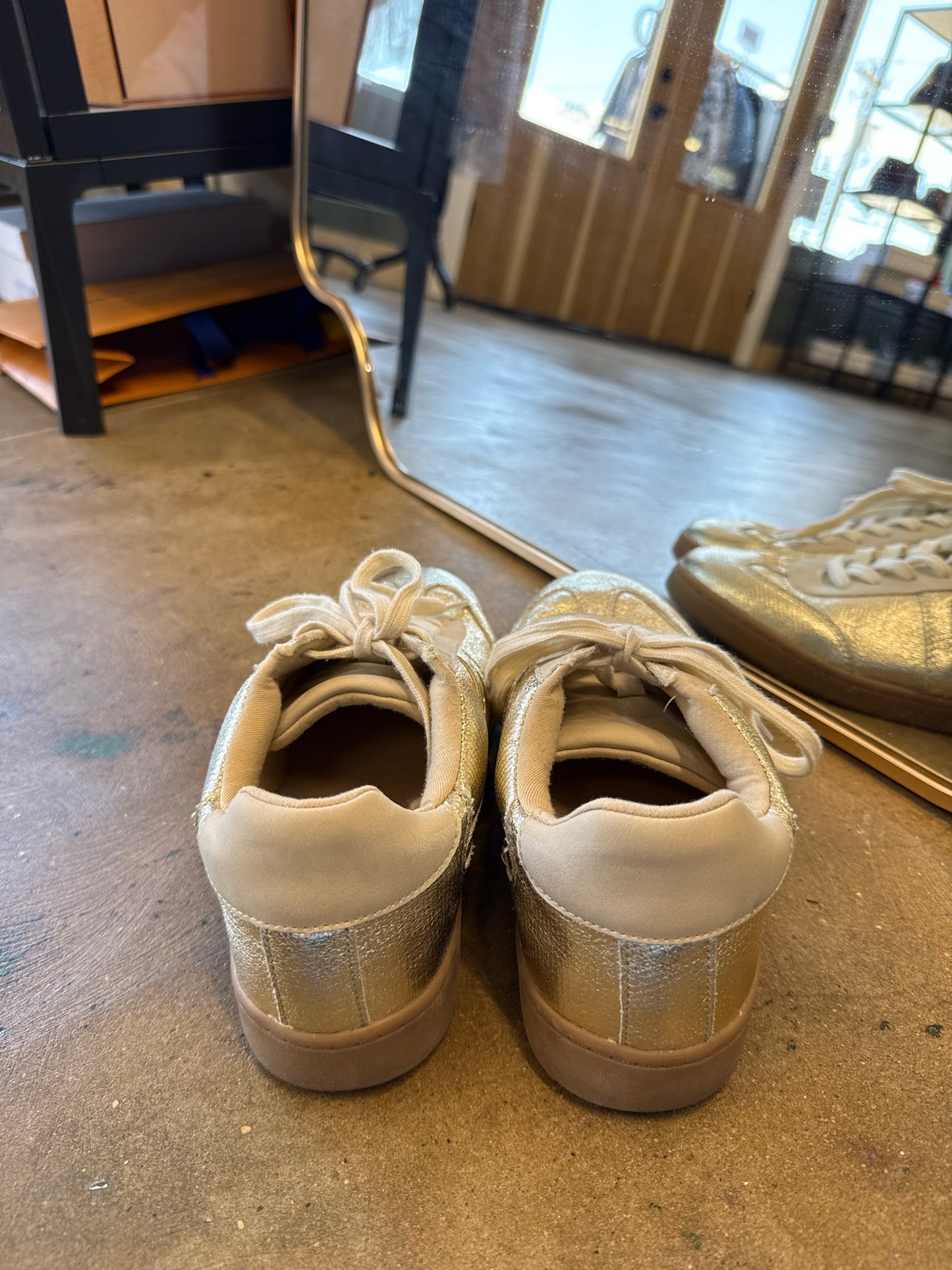 Soda Shoe Size 7.5 Gold Sneakers