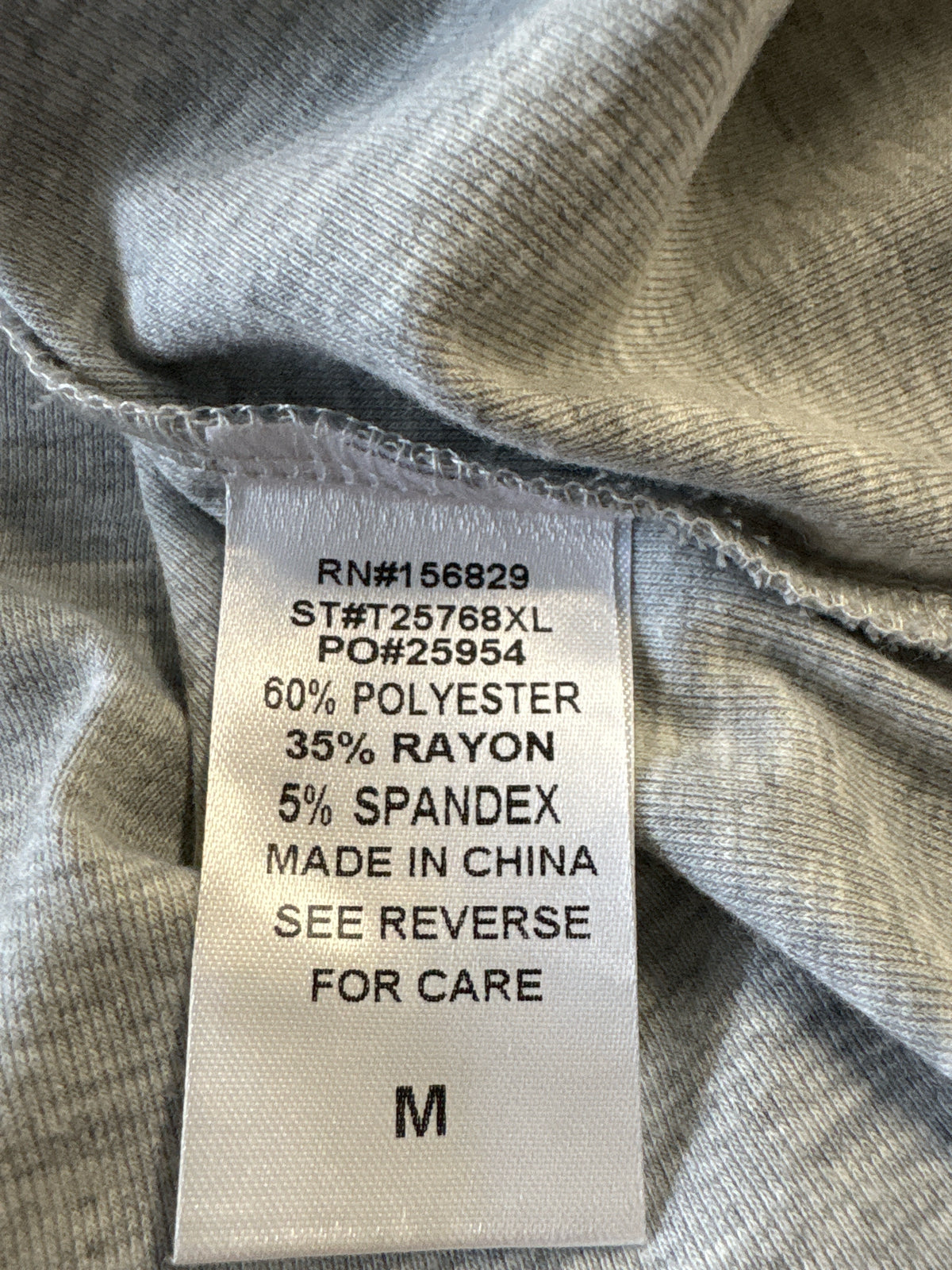WHITE BIRCH Size M Gray Top