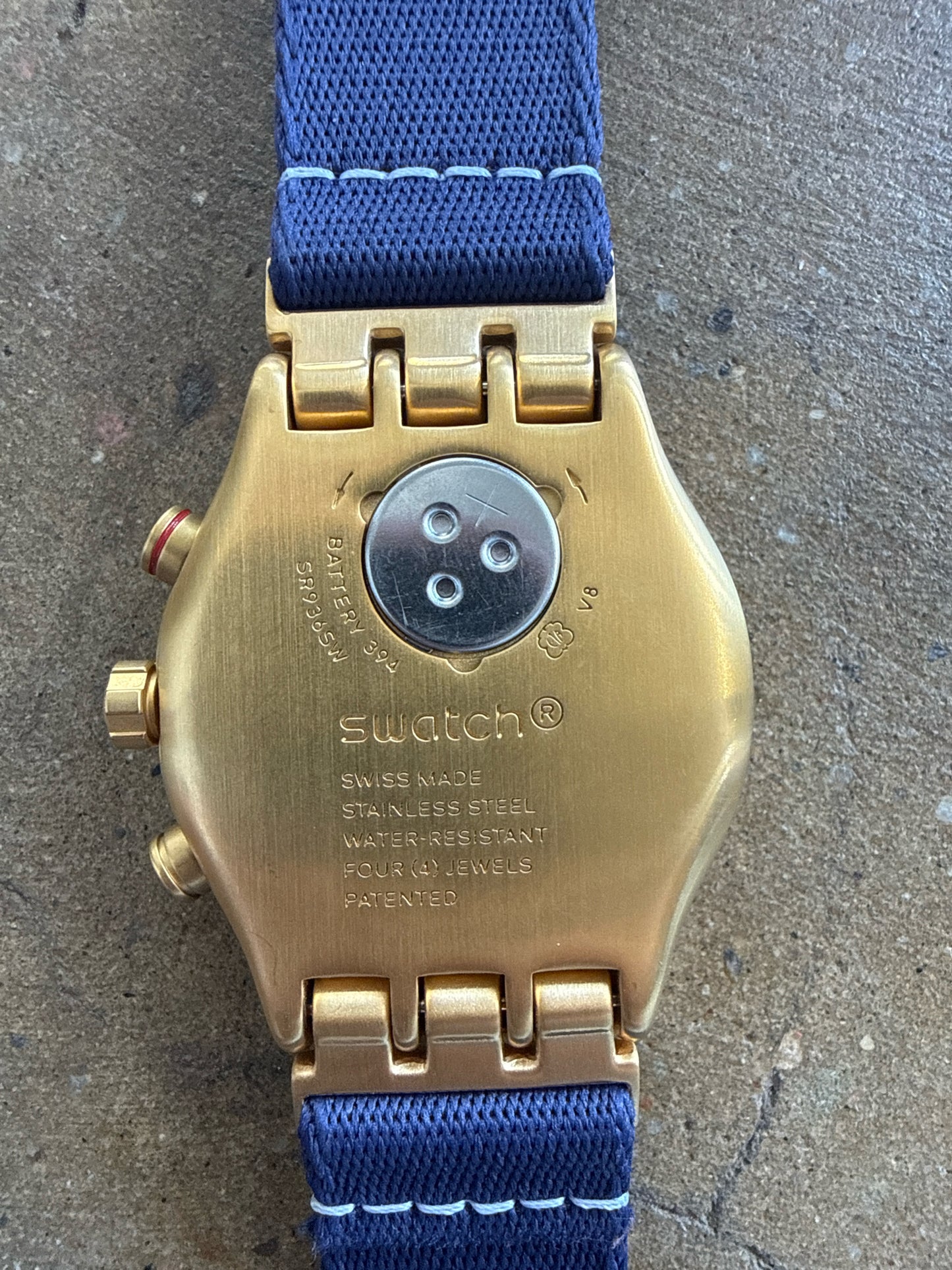 Swatch Blue/Gold Watch