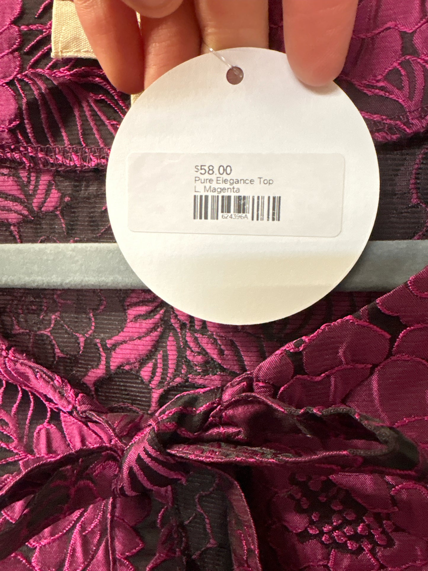 entro Size L Deep Purple Floral Top