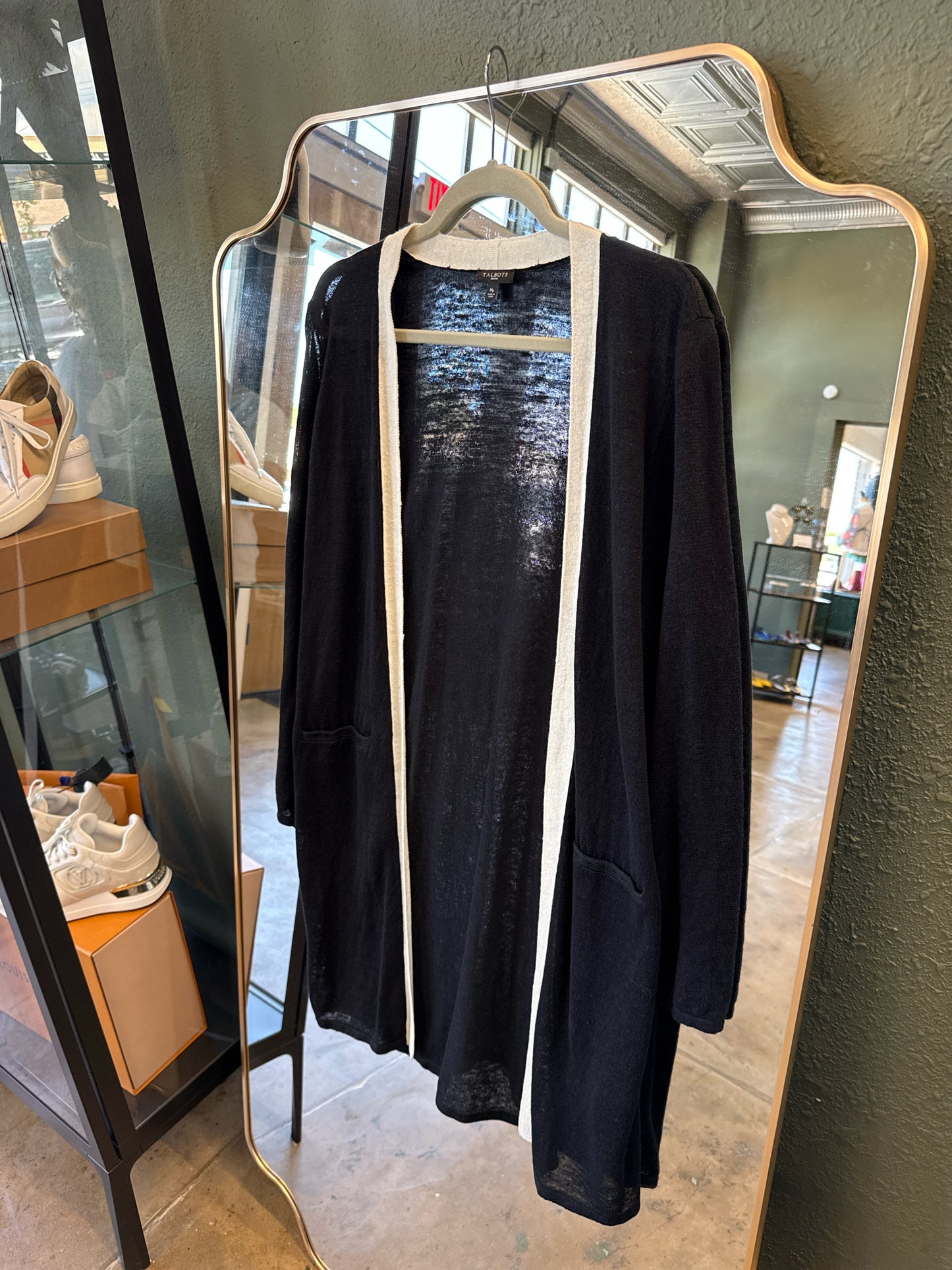 TALBOTS Size MP Black Cardigan