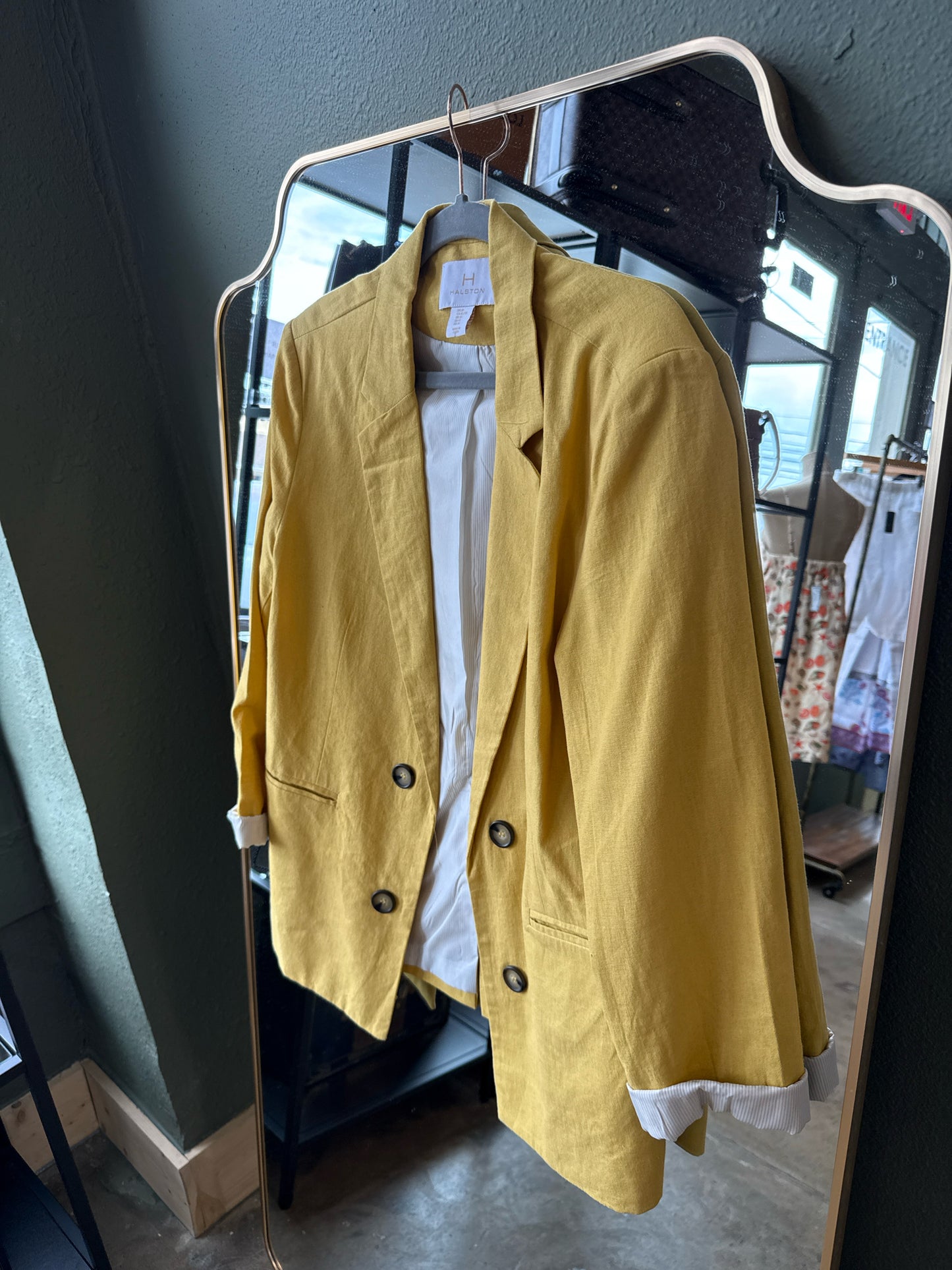 Halston Size XL Mustard Blazer