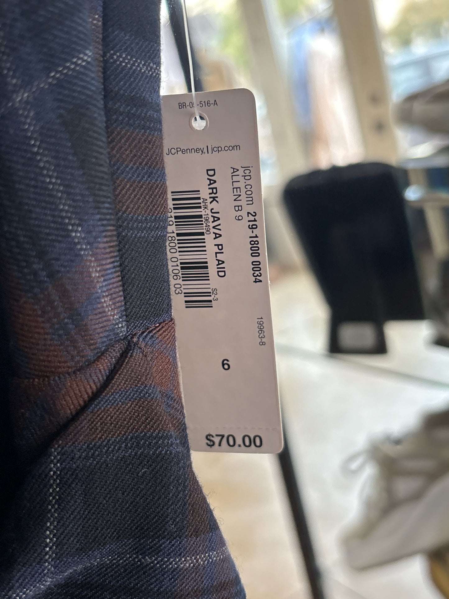 Allen B. Size 6 Brown/Blue Plaid Dress