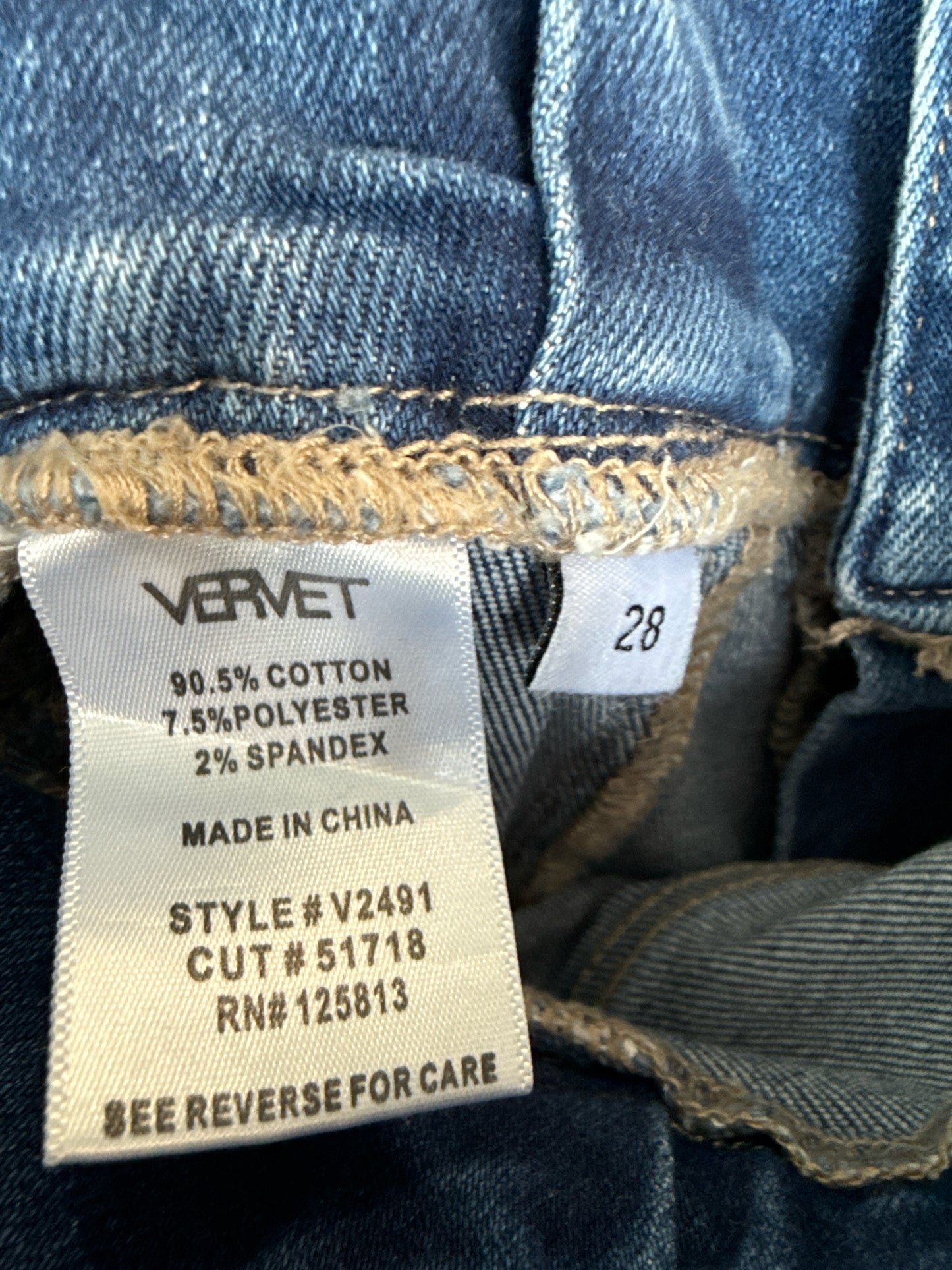 VERVET Size 28 Denim Jeans