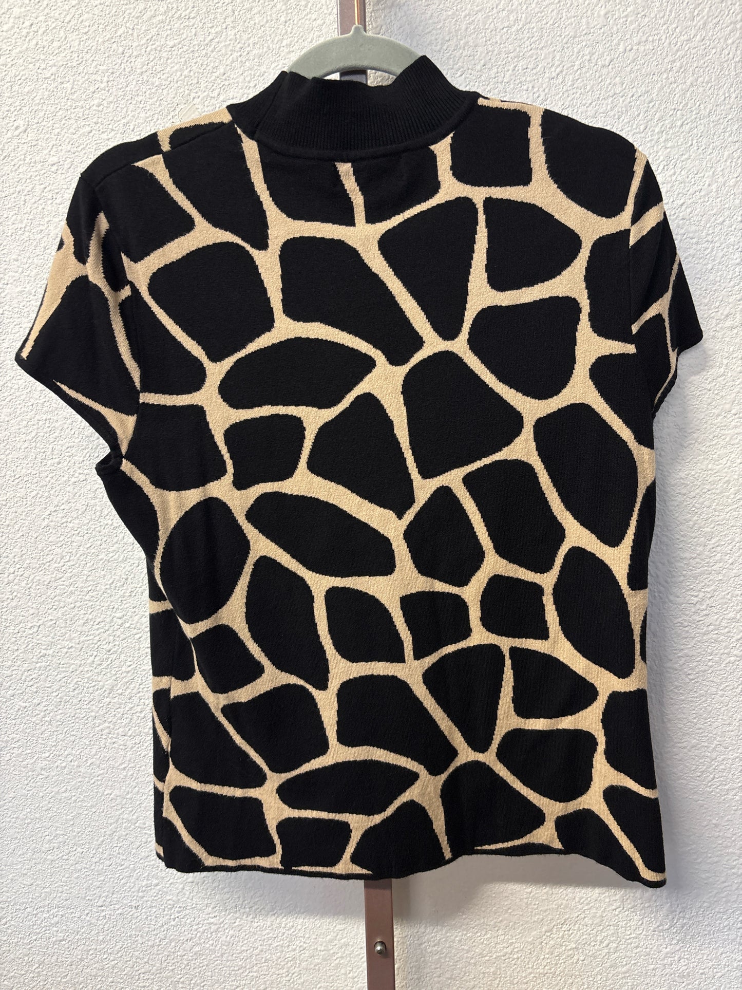 Jones New York Size L Tan/Multi Animal Print Top