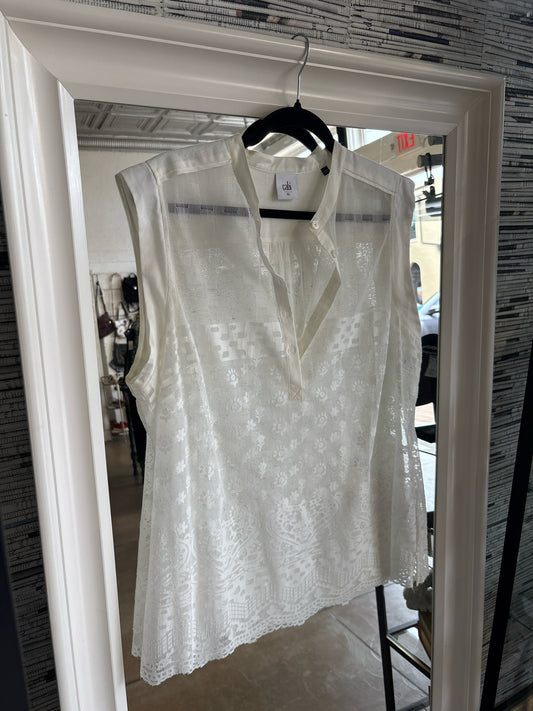 Cabi Size XL White Sleeveless Top