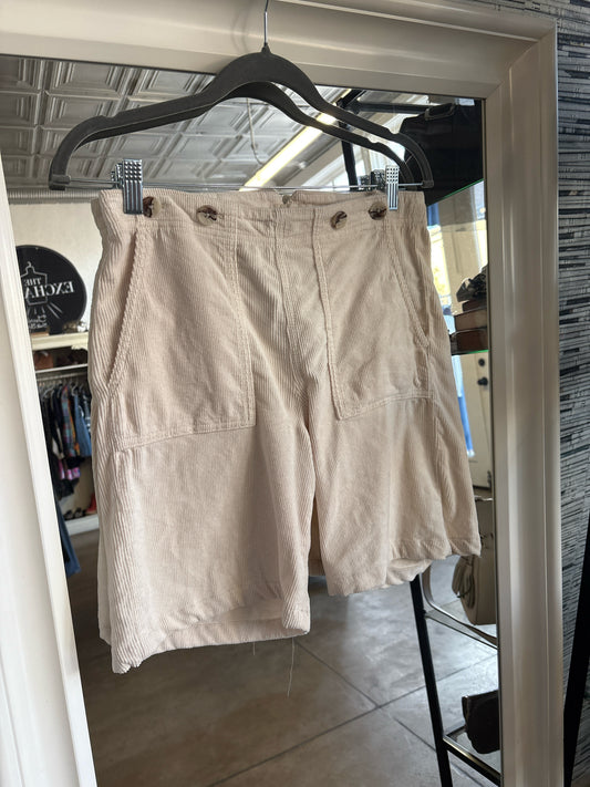 Pilcro Size 27 Cream Corduroy Shorts