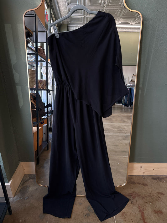 Main Strip Size L Black One shoulder Romper