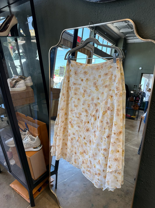 Vince Size 4 Cream/Yellow Skirt