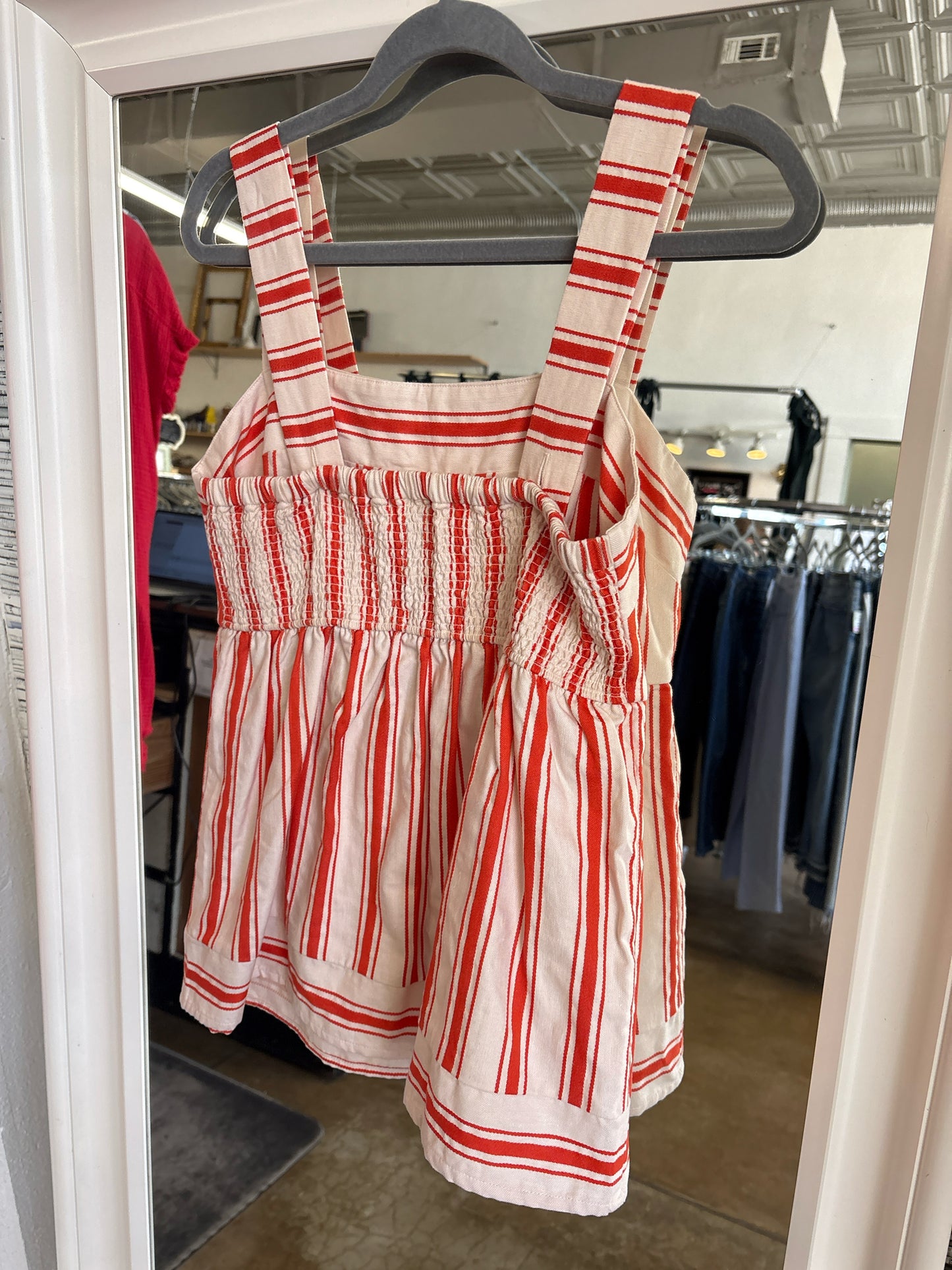 Cabi Size S red/cream Top