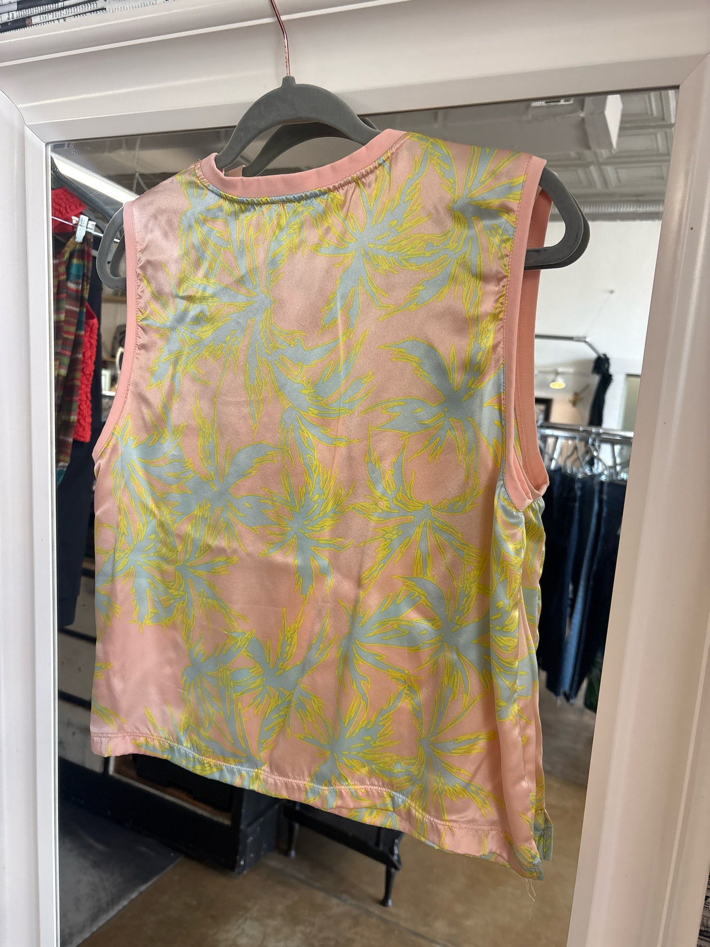 ATM Size L pink + multi Tropical Floral Top