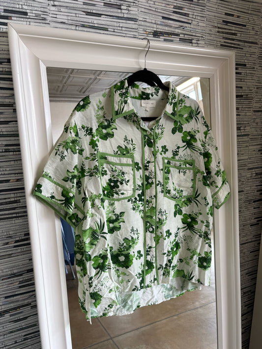 entro Size L Green/Cream Top