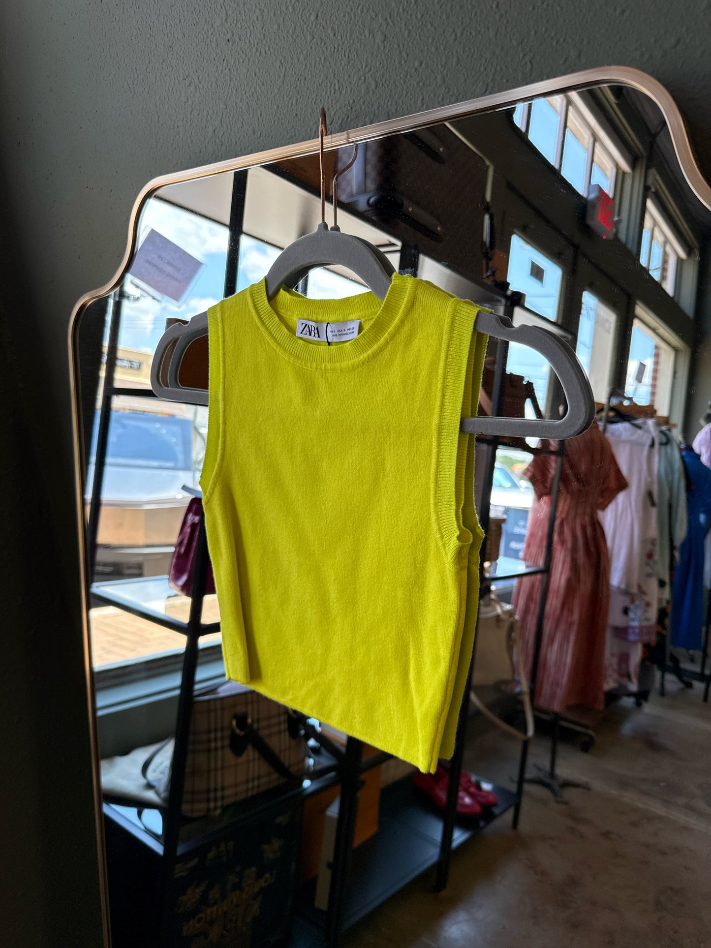 ZARA Size S Chartreuse Top