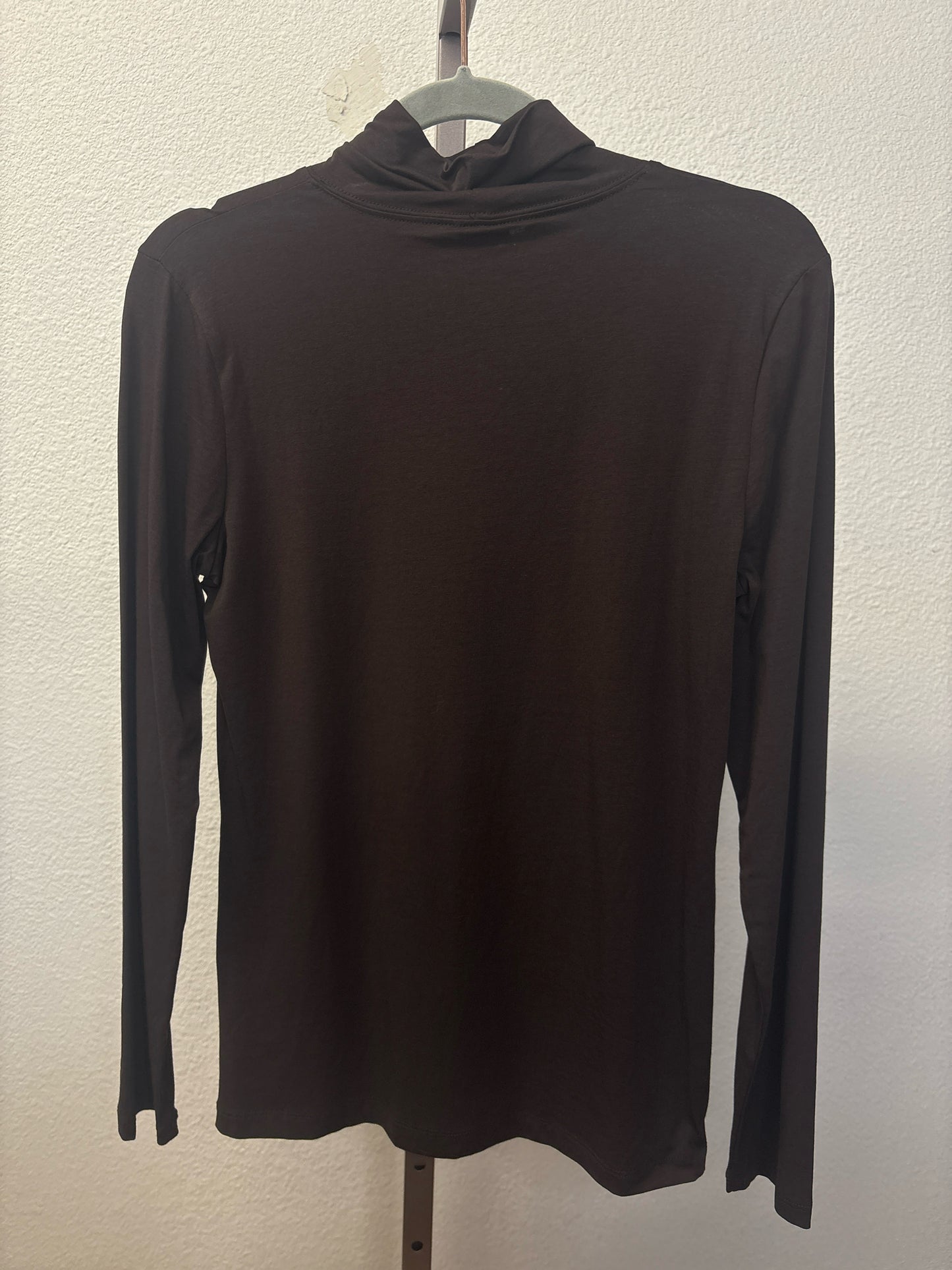 Anne Klein Size M Dark Brown Turtleneck Top