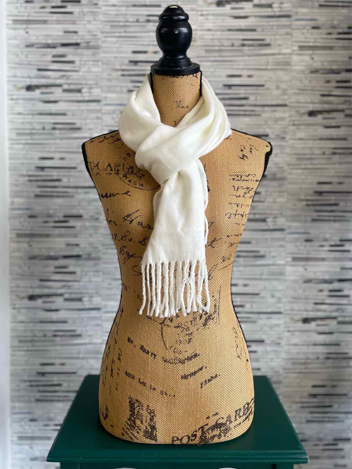 Cejon Cream Fringe Scarf