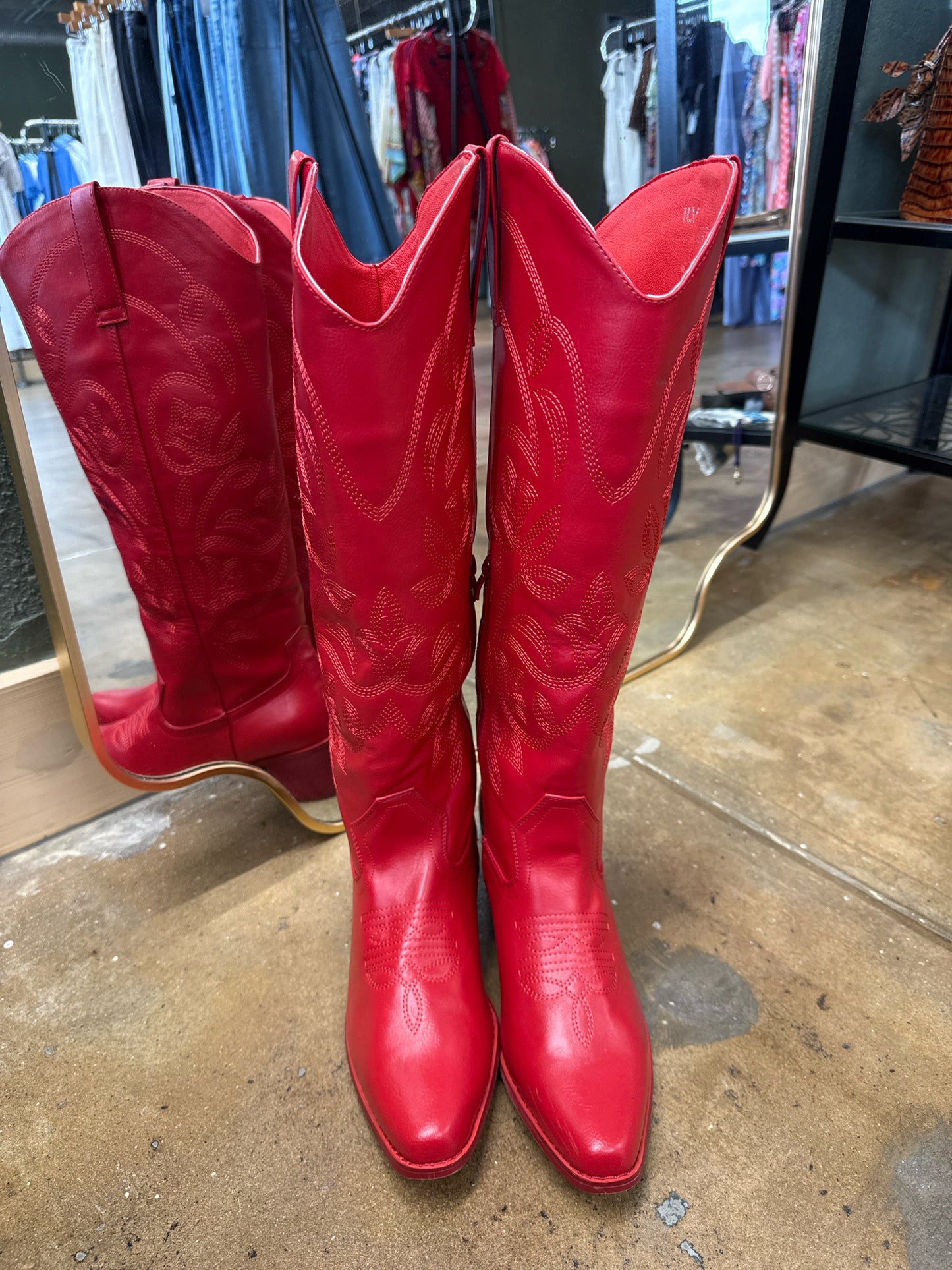 Shoe Size 9.5 Red Boots